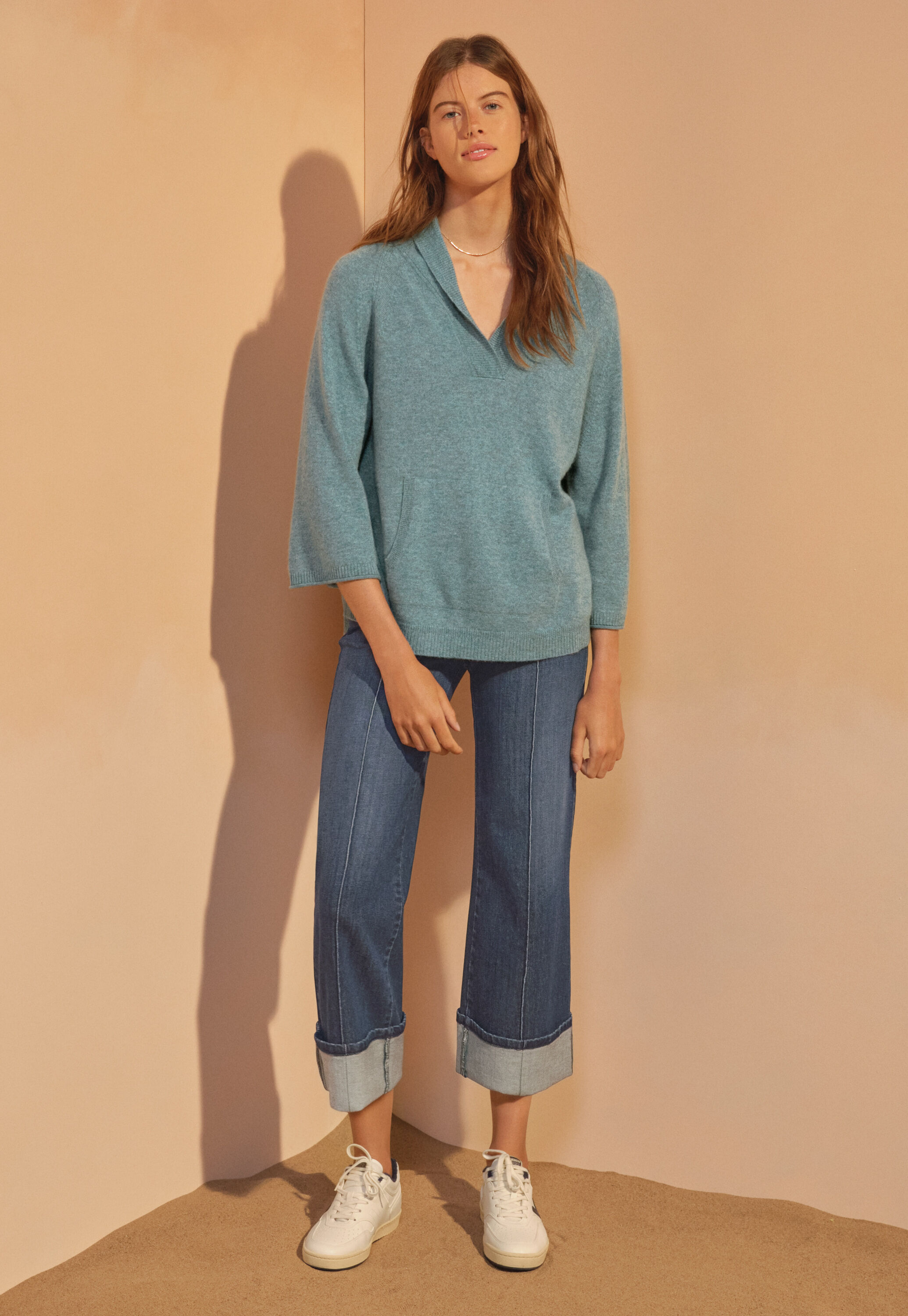 Wide-sleeve sweater
