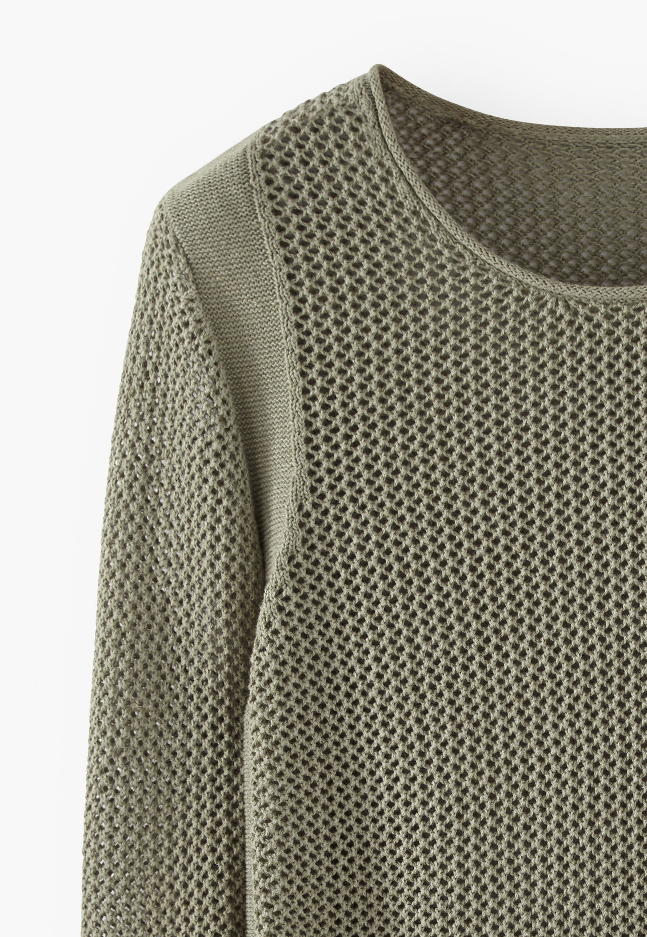Mesh-stitch sweater