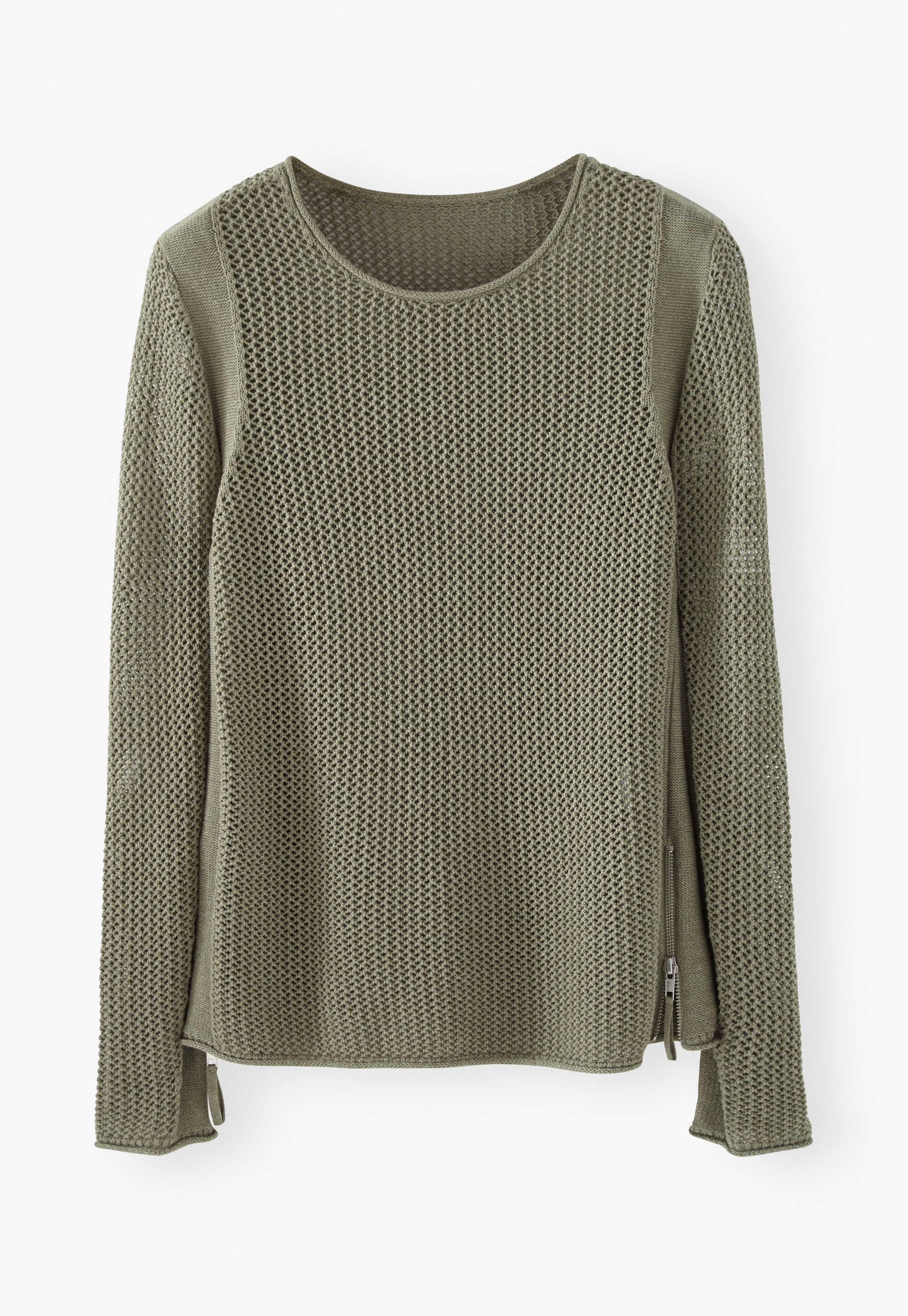 Mesh-stitch sweater