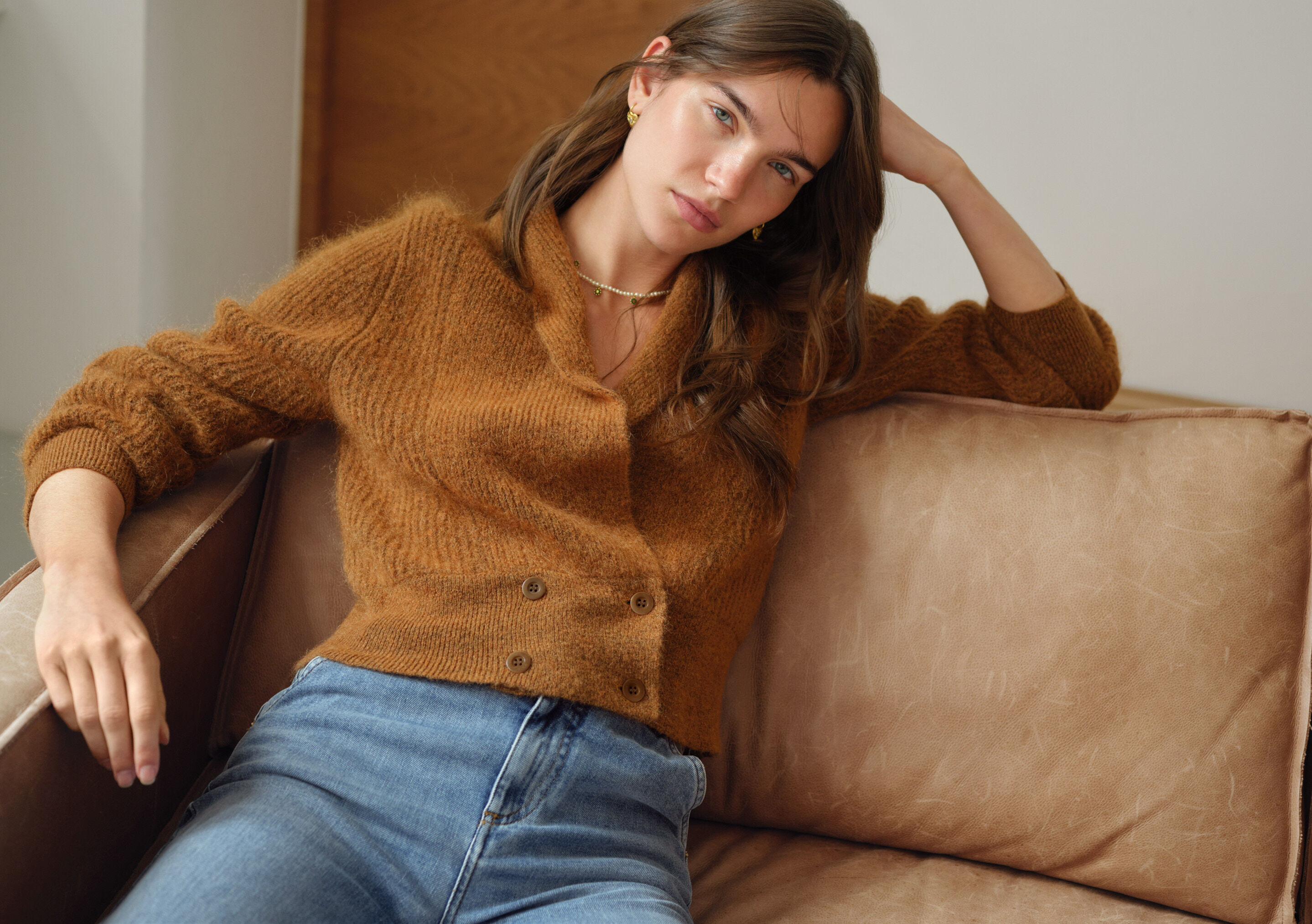 Reverse-striped sweater