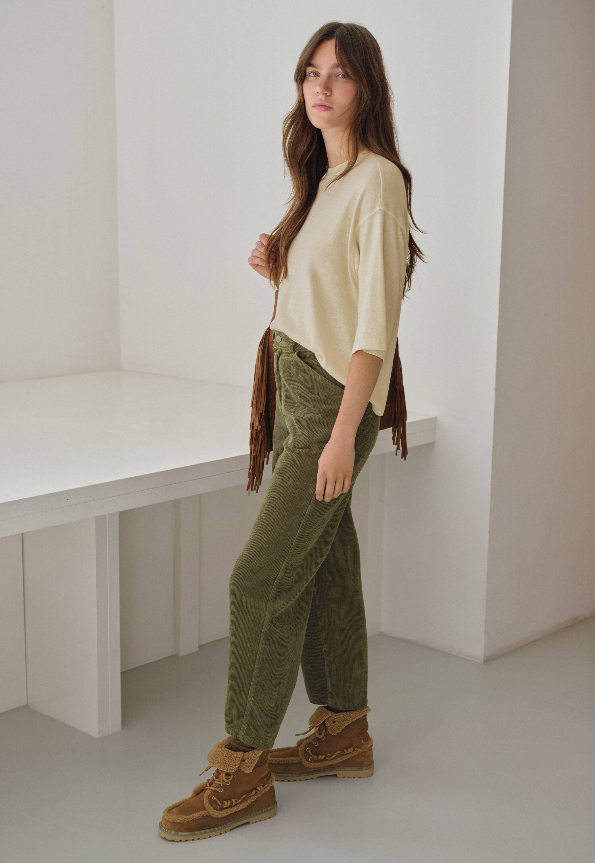 Tie-front cord top
