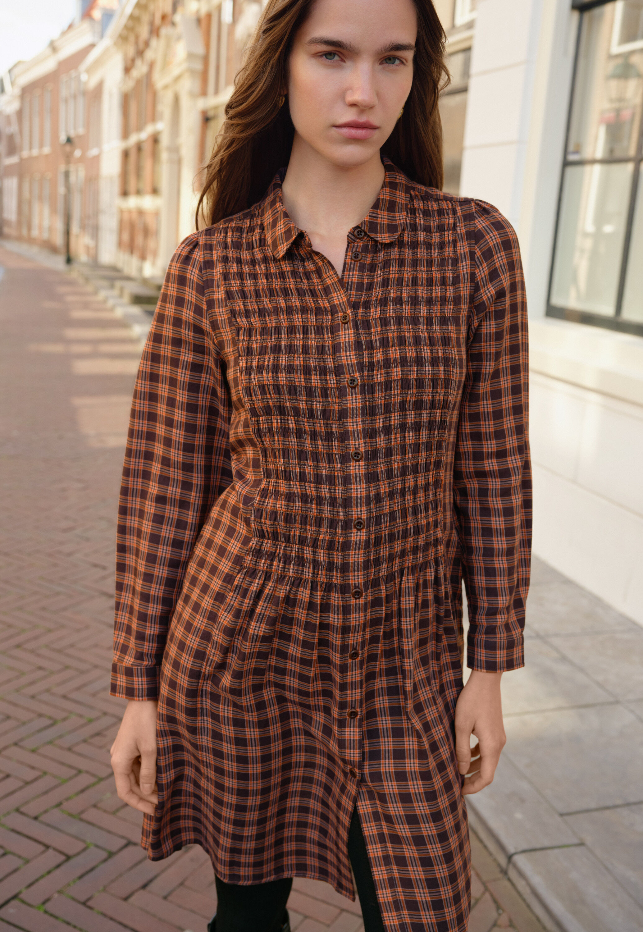 Reverse-striped sweater