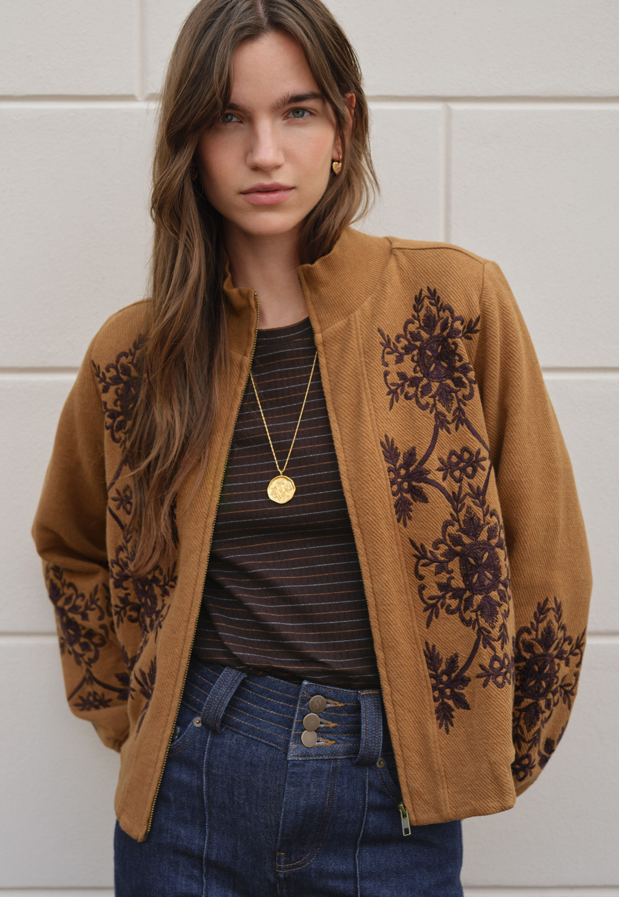 Reverse-striped sweater