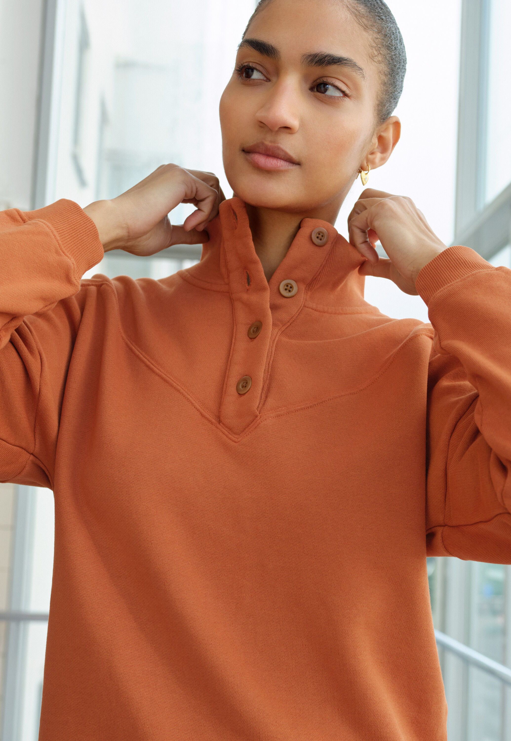 Reverse-striped sweater