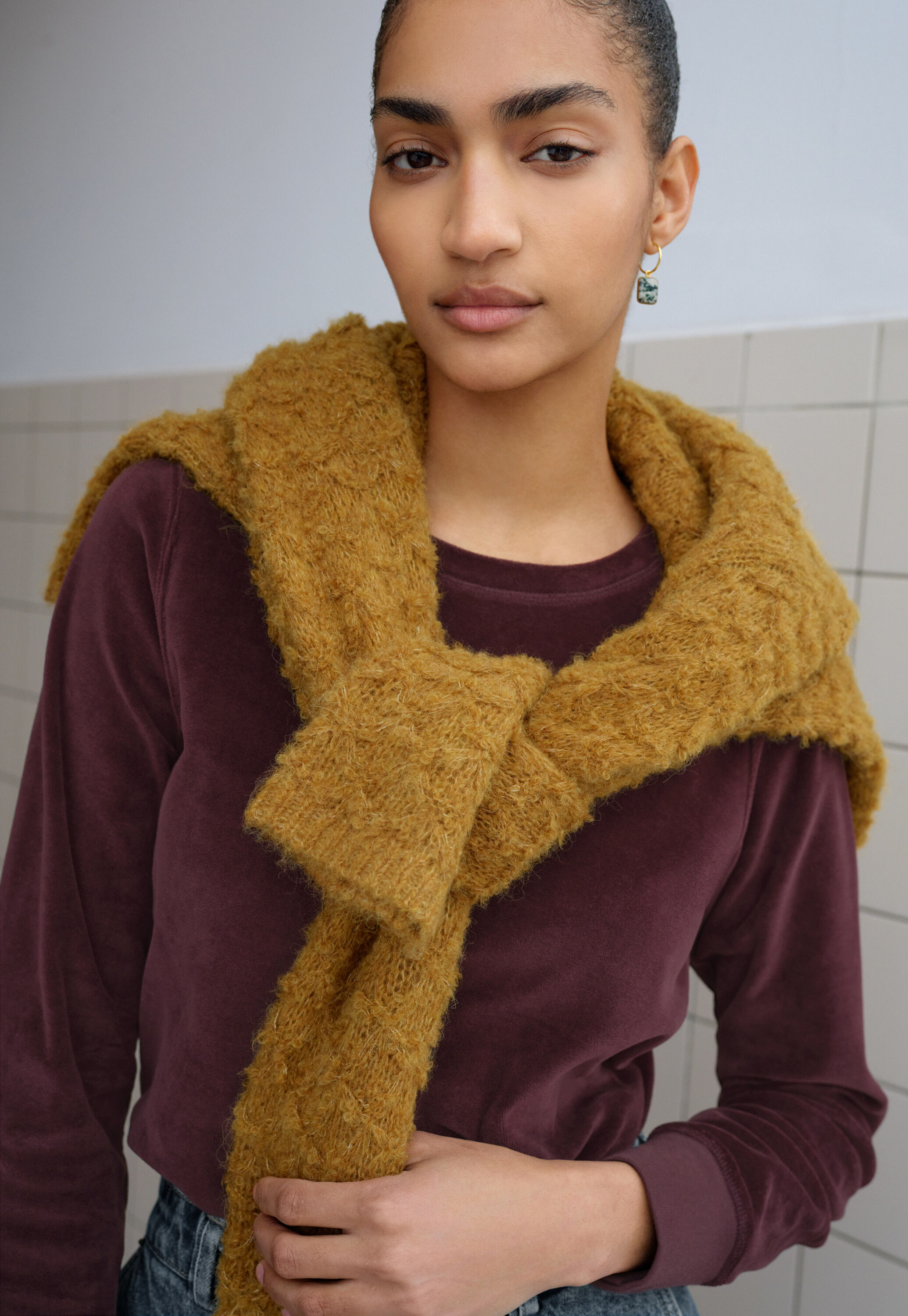 Reverse-striped sweater