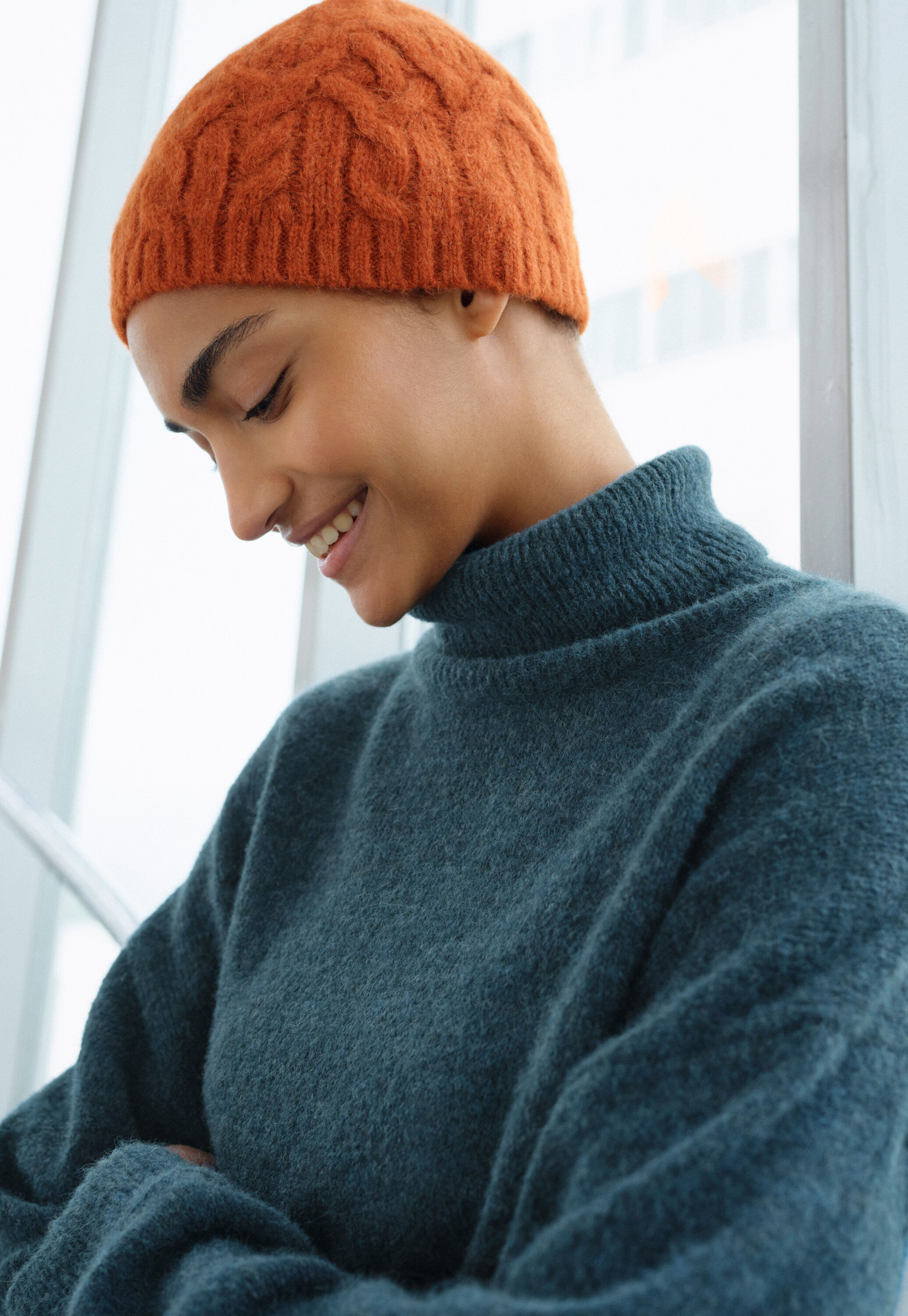 Reverse-striped sweater