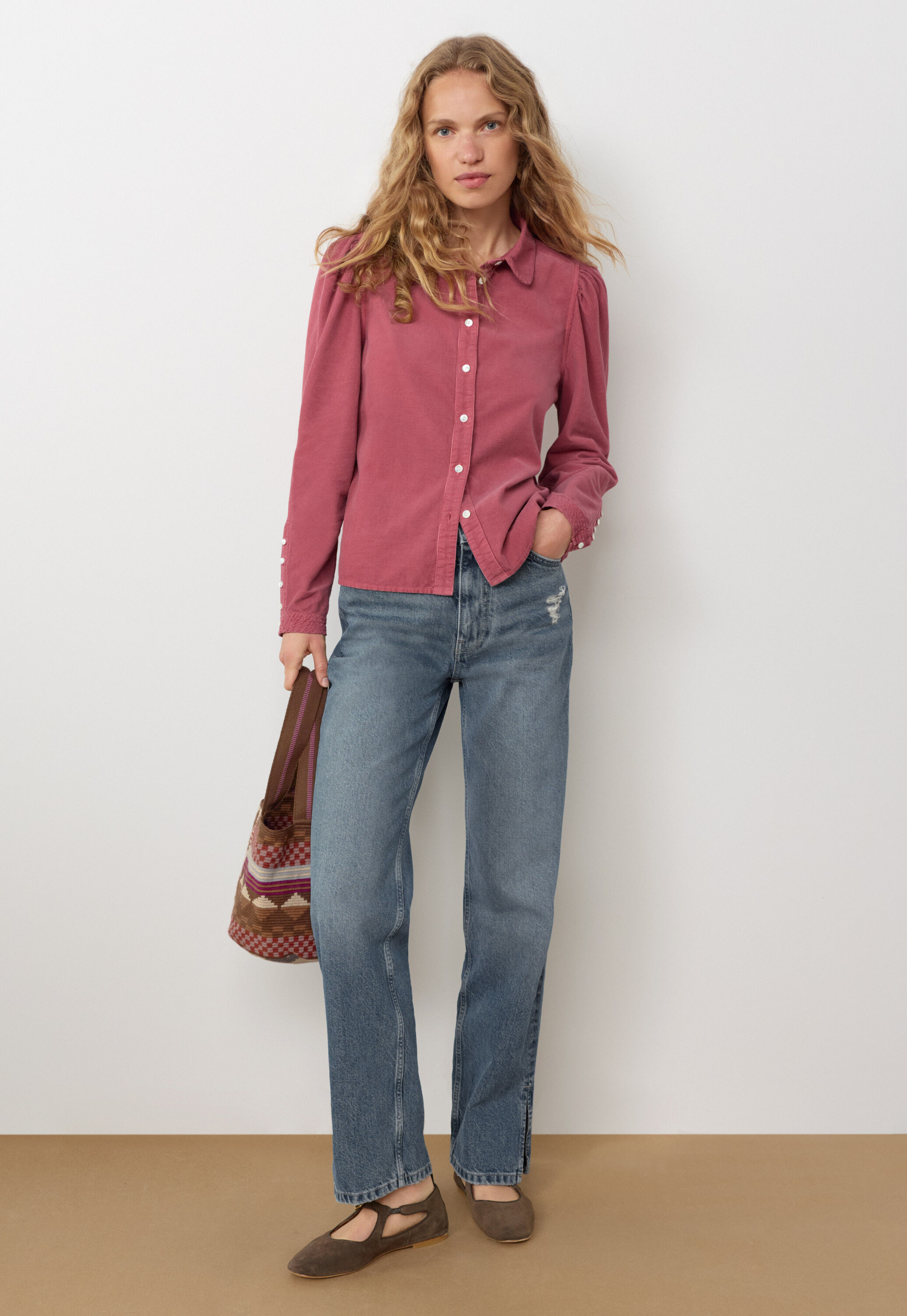 Tie-front cord top