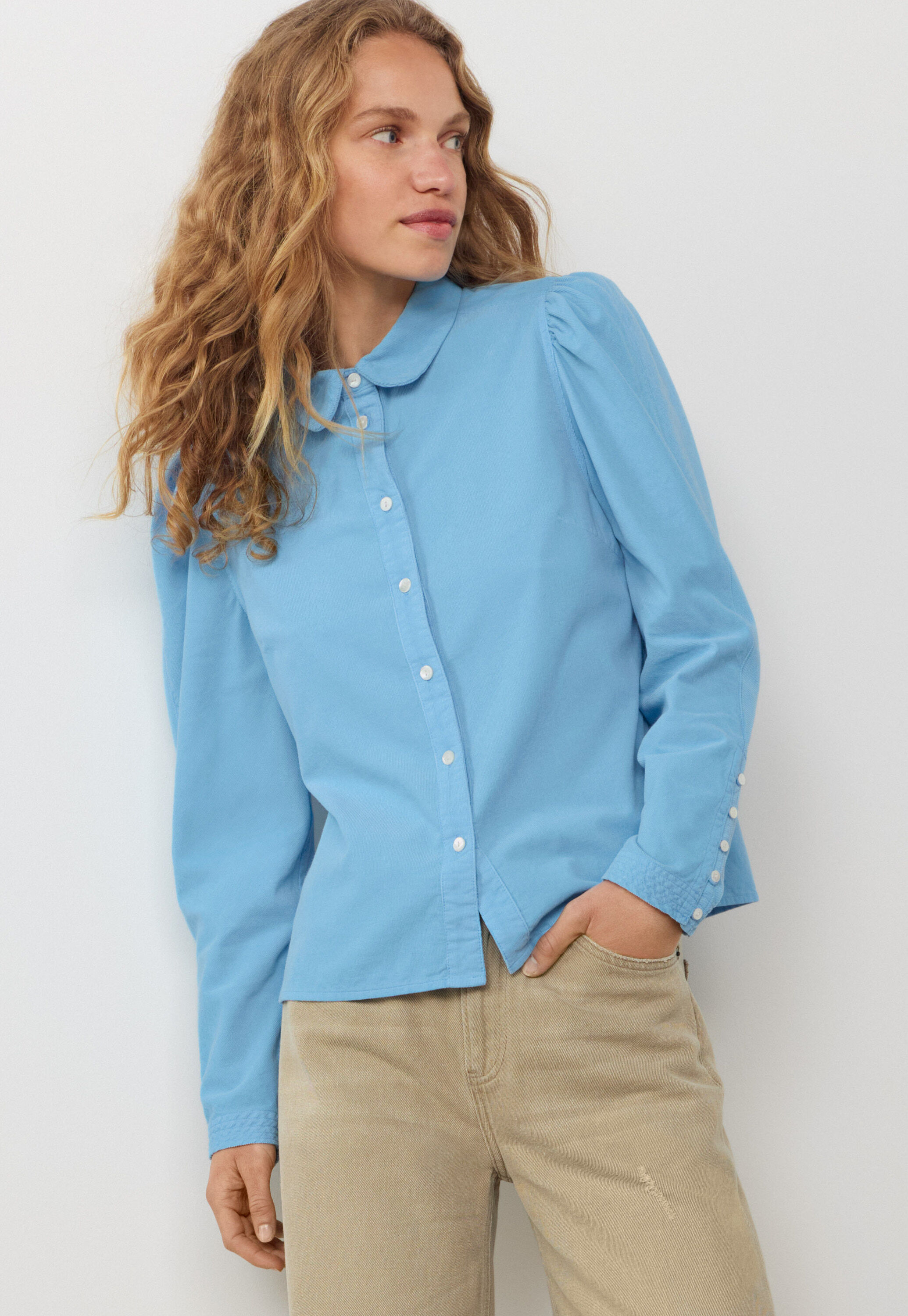 Button-through cord blouse
