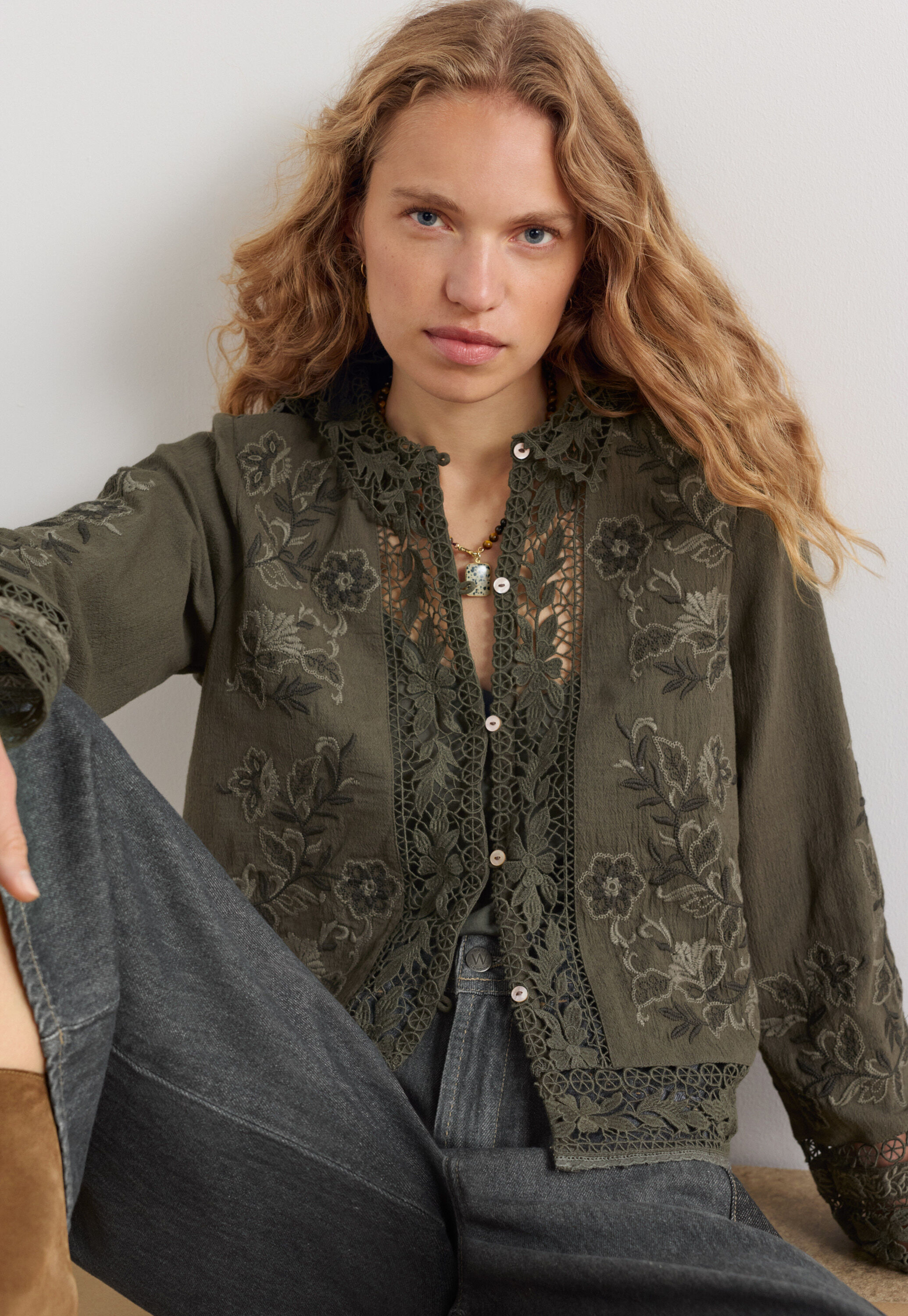 Tie-front cord top