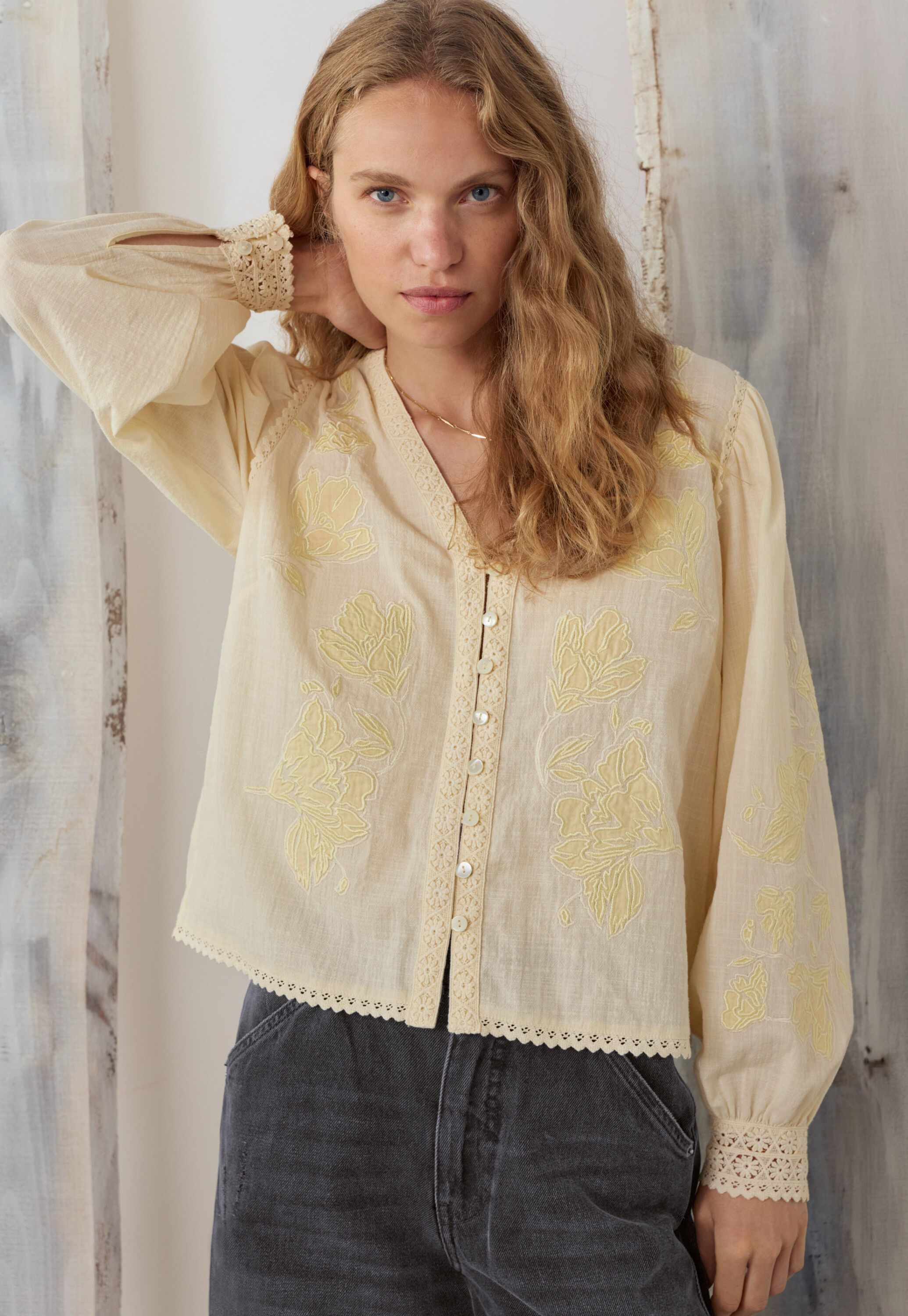 Applique blouse