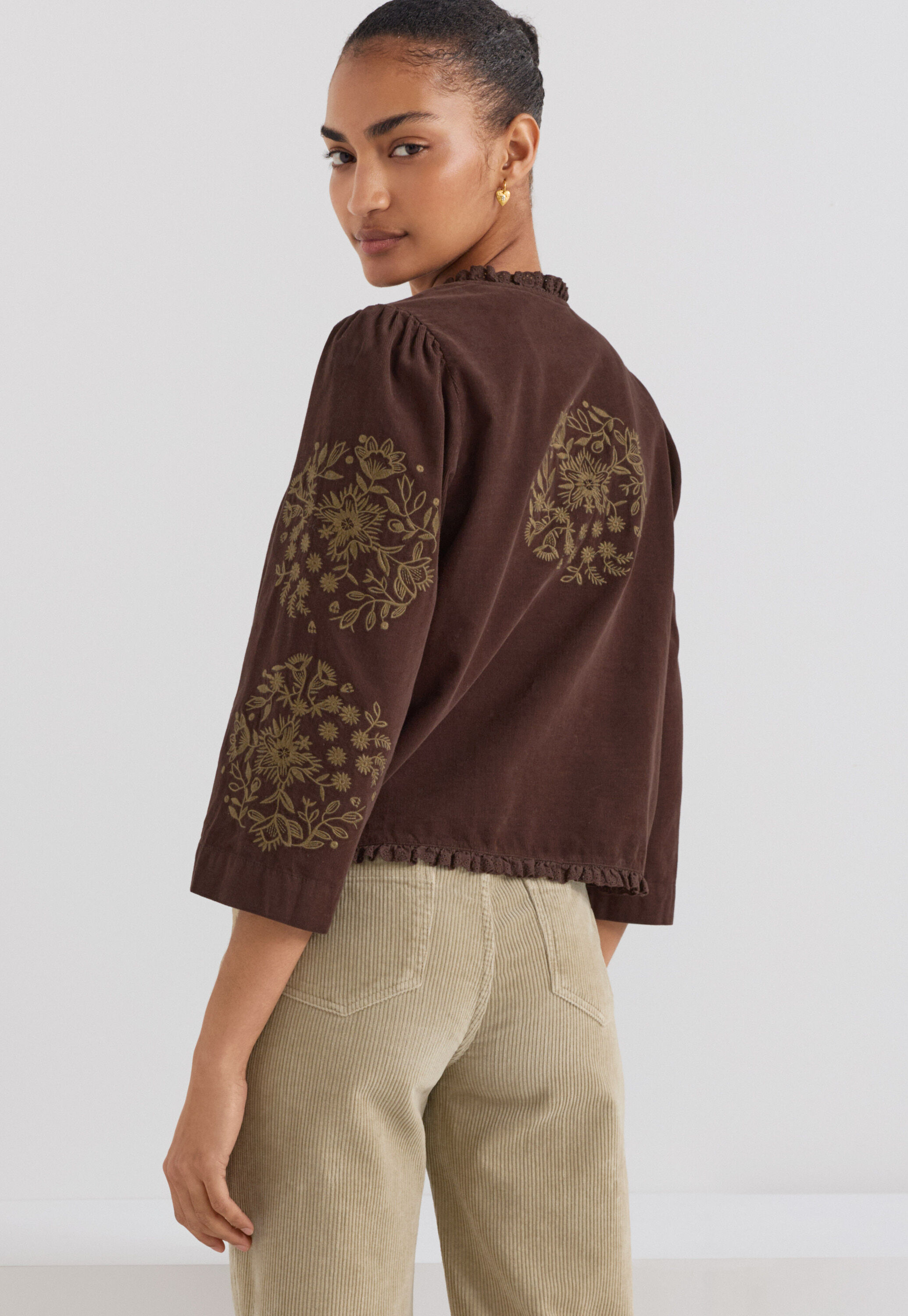 Tie-front cord top