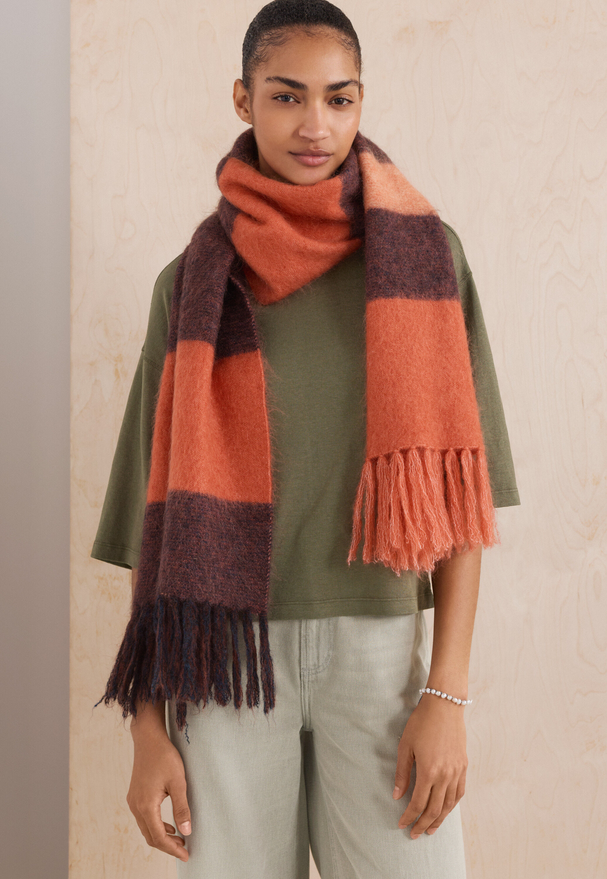 Reverse-striped sweater