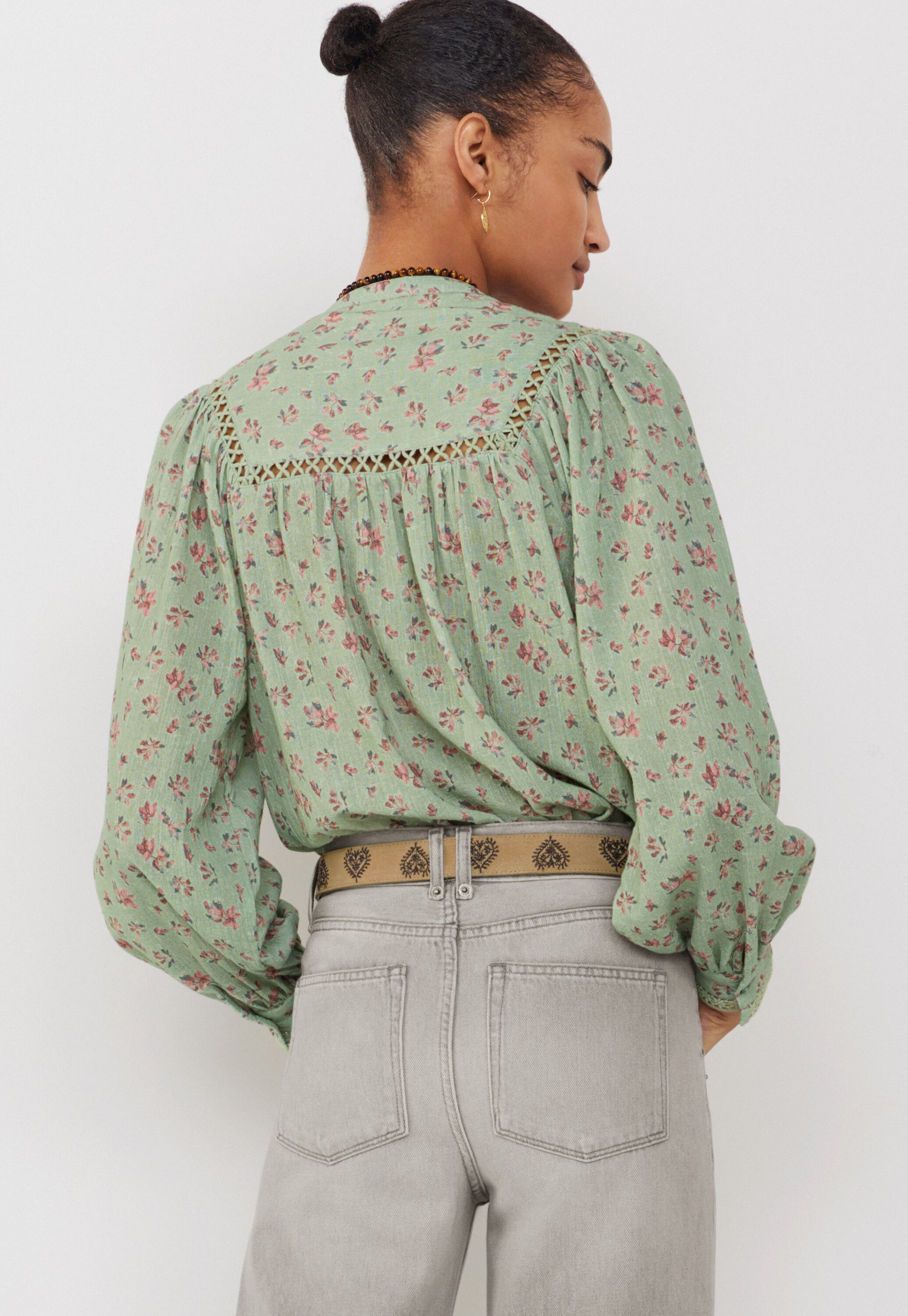 Tie-front cord top
