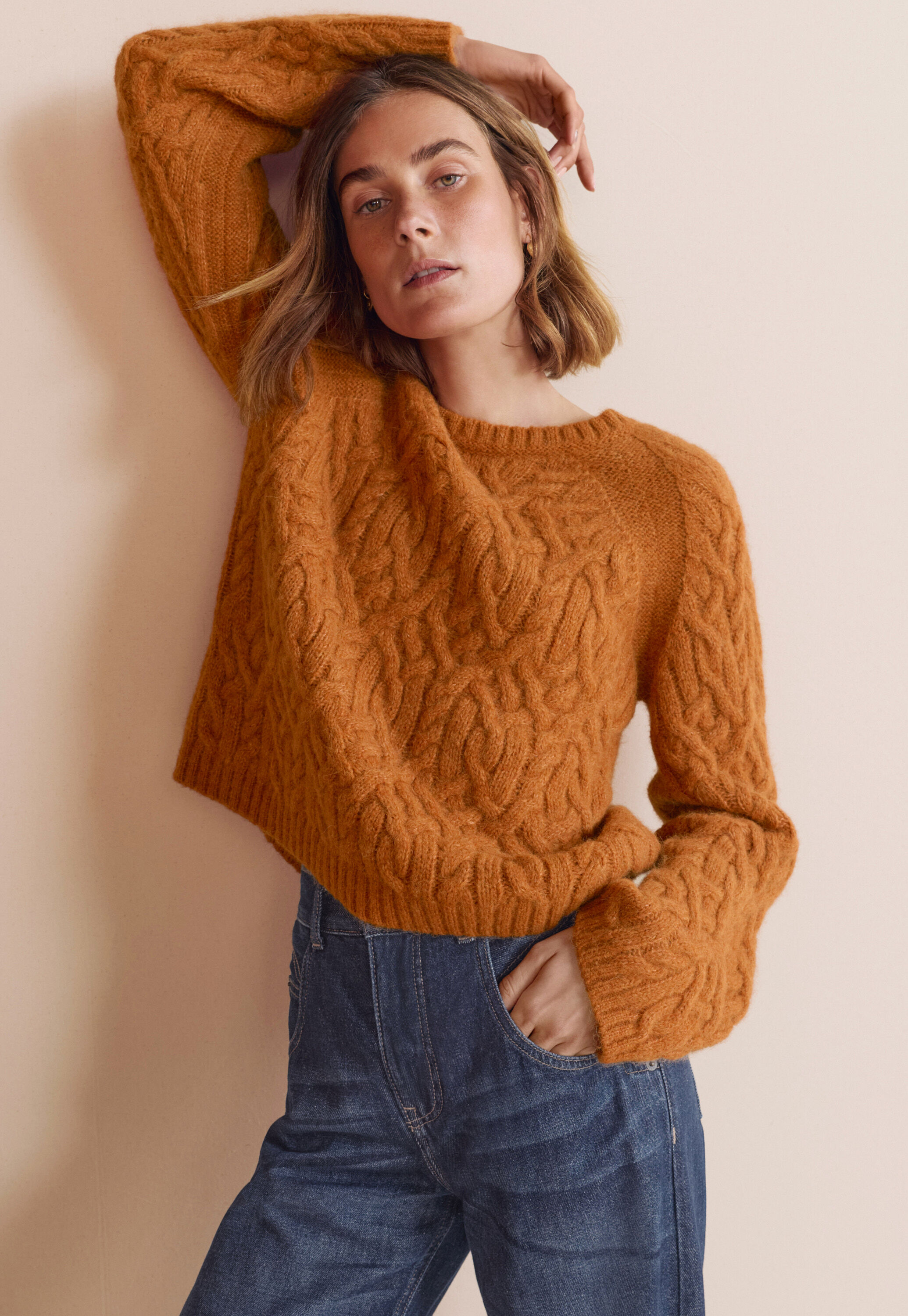 Waffle-stitch cardigan