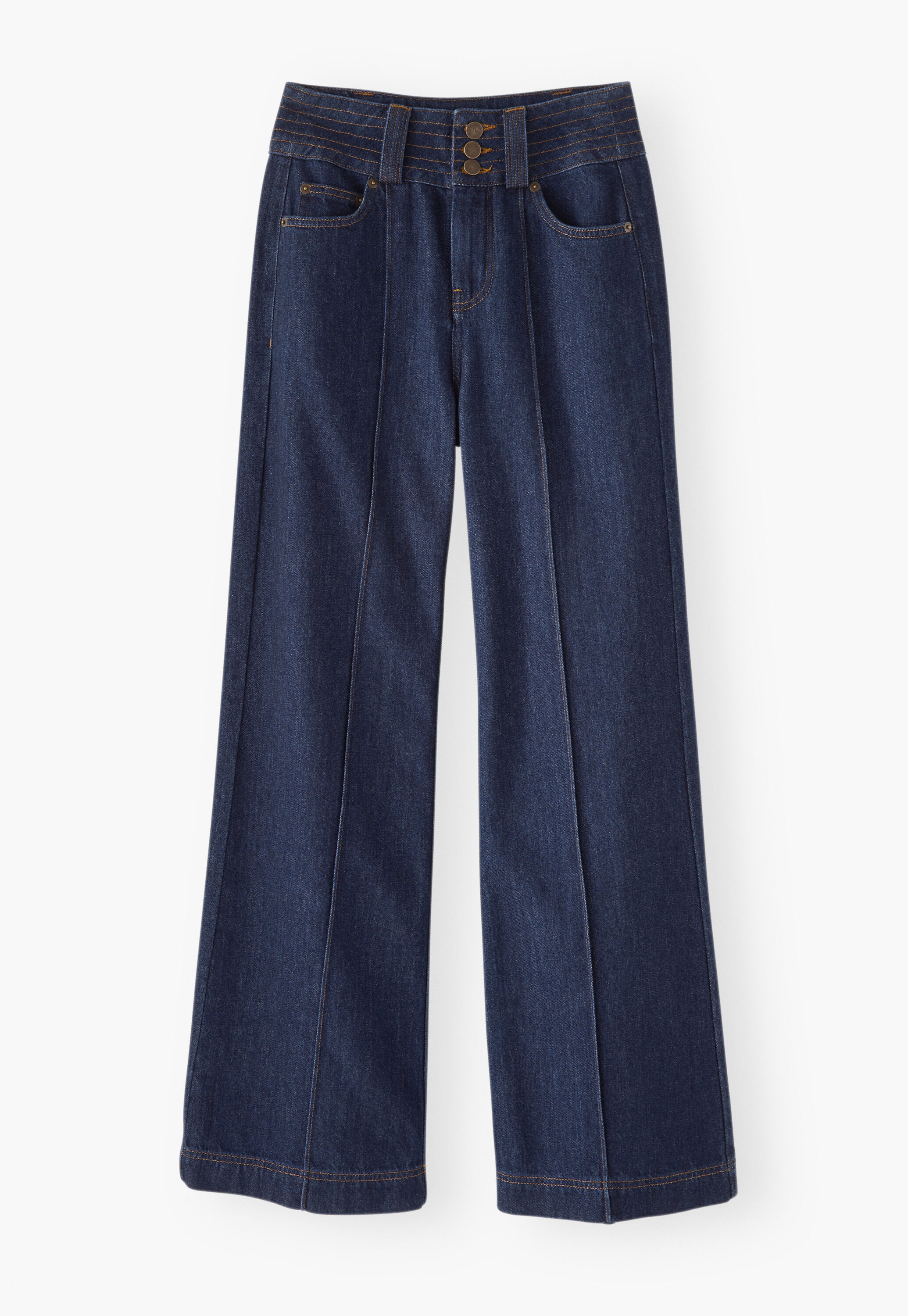 Drapey wide-leg jeans, Rinse wash, large