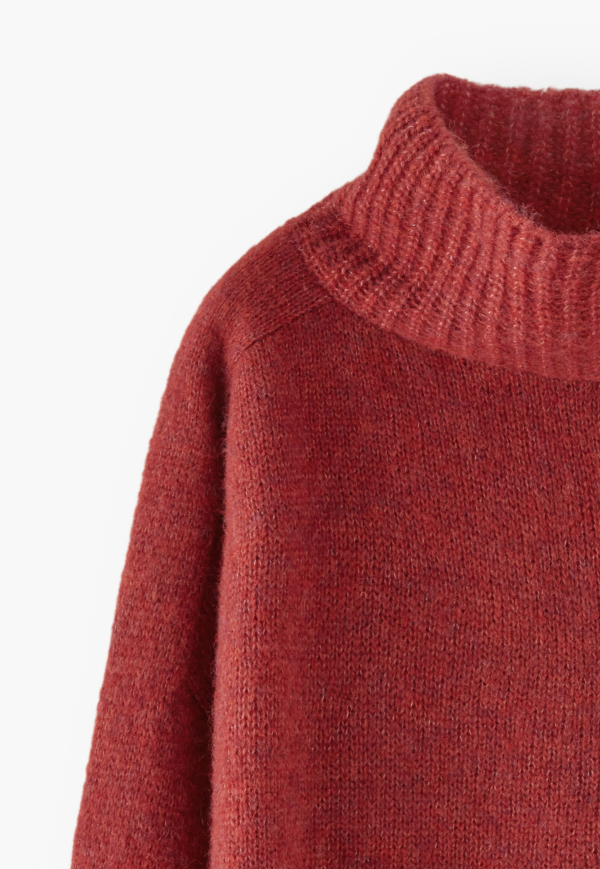 High-neck sweater, Red flame, large