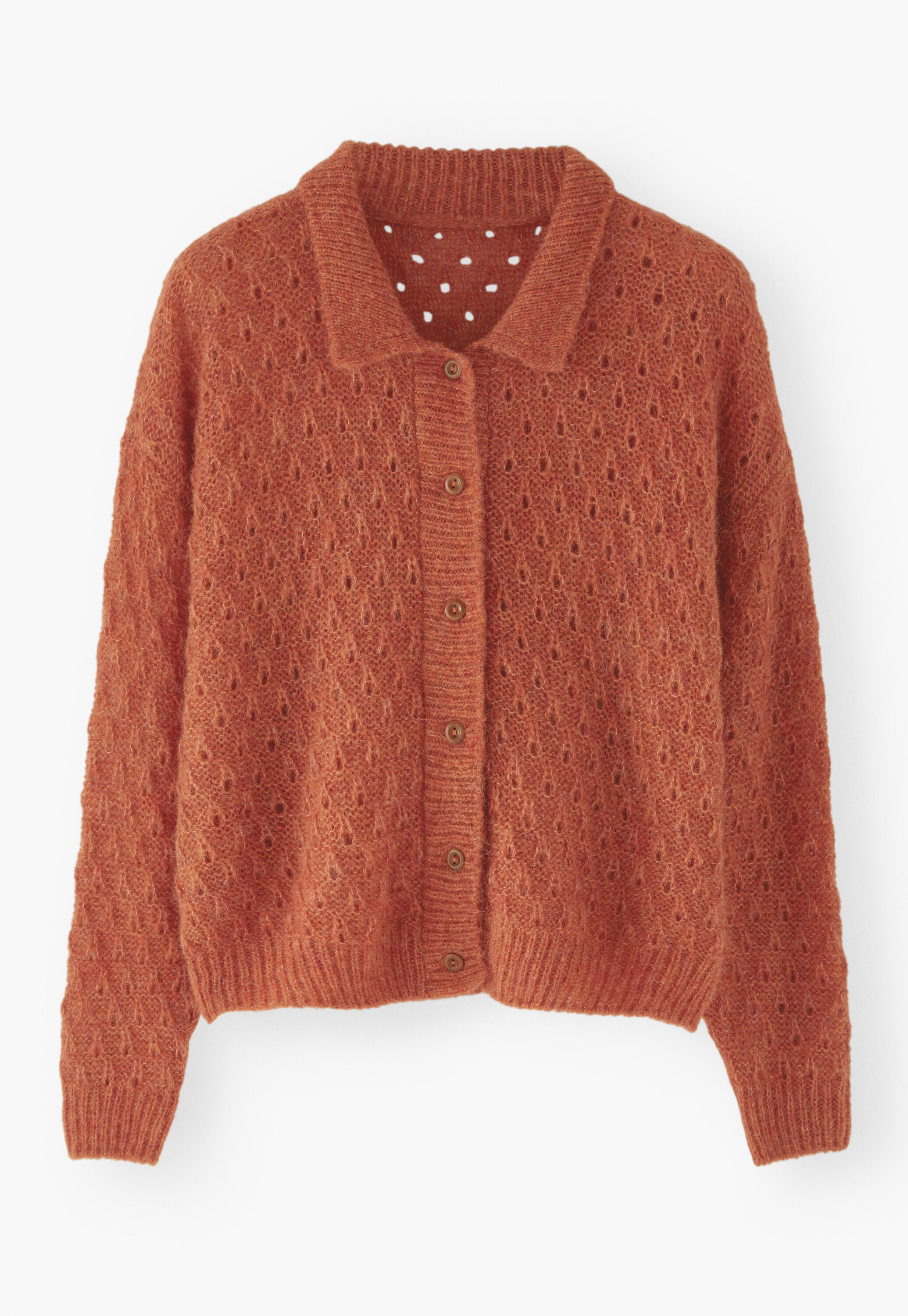 Lace-stitch cardigan