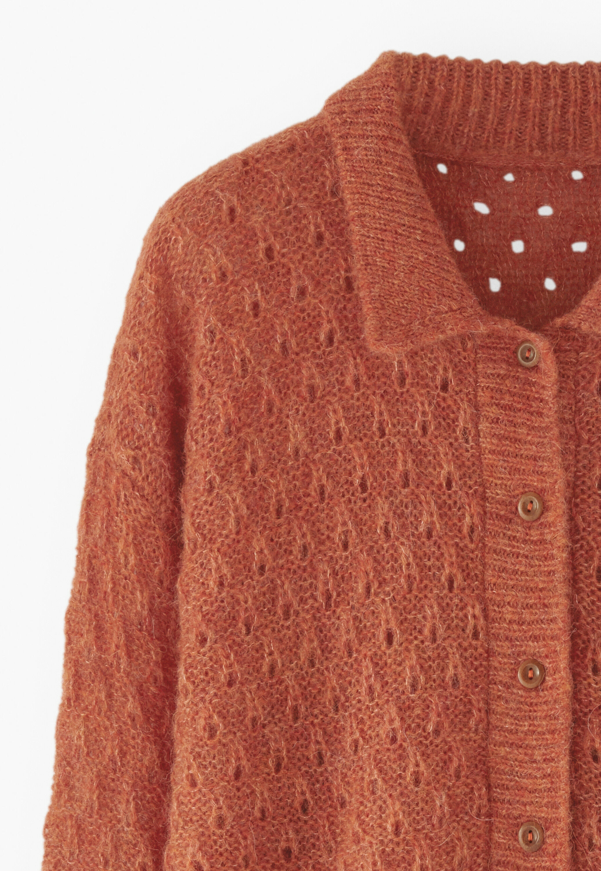 Lace-stitch cardigan