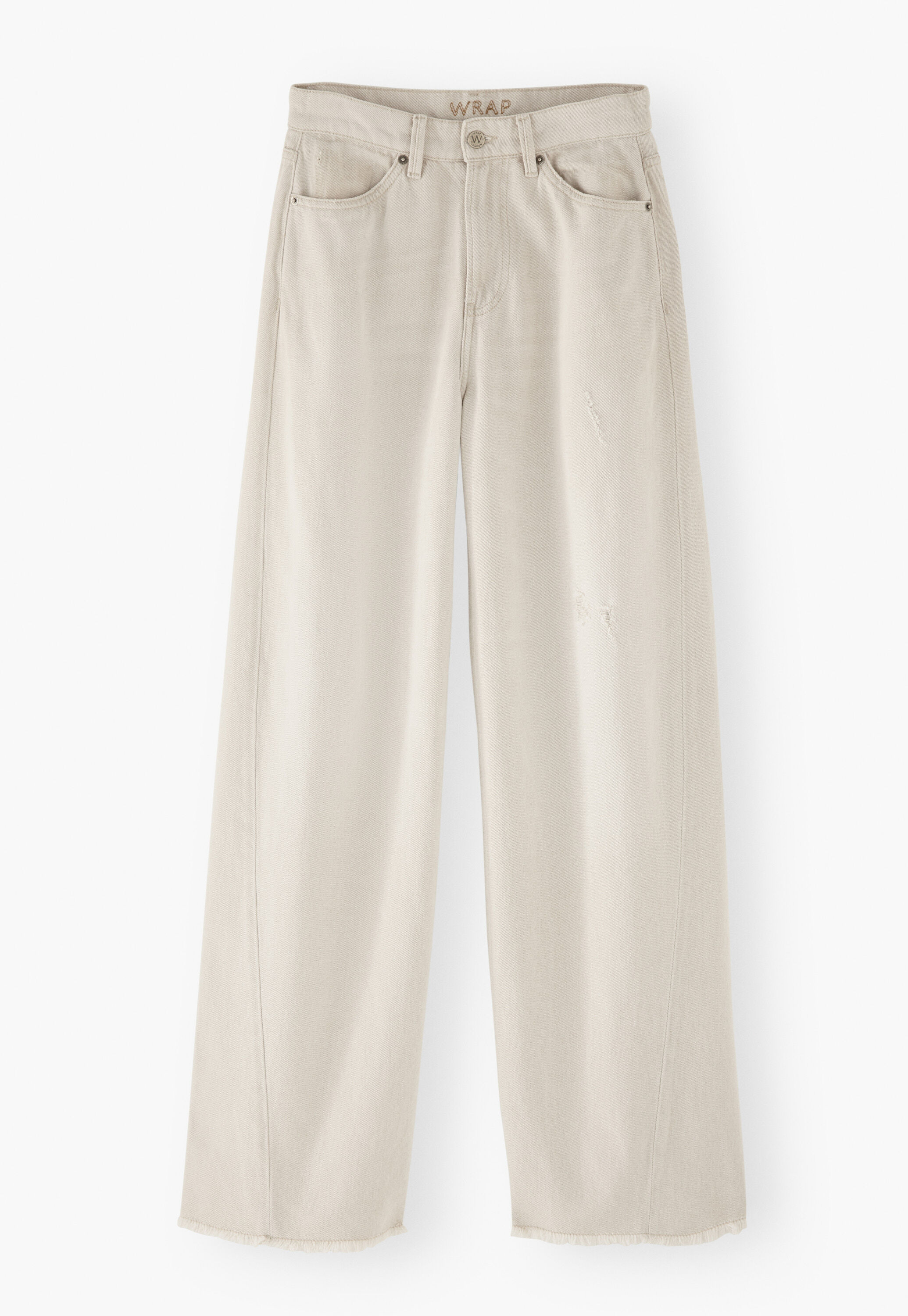 Mid-rise wide-leg jeans, Parchment, large