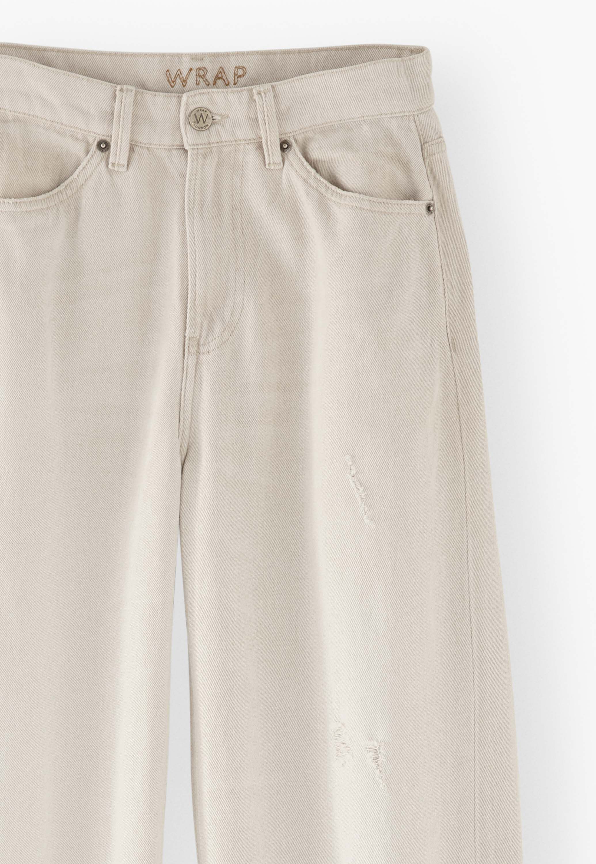 Mid-rise wide-leg jeans, Parchment, large