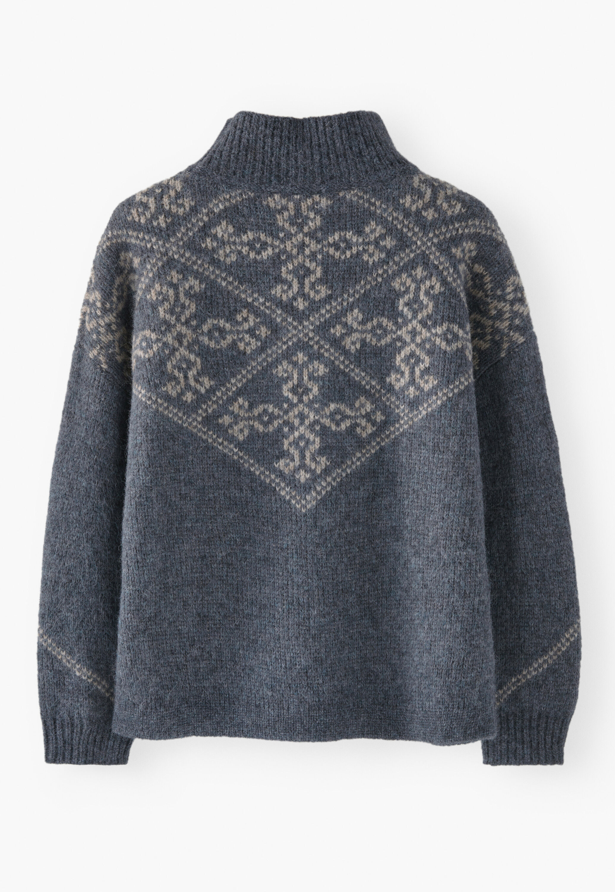 Jacquard sweater, Blue slate mink, large