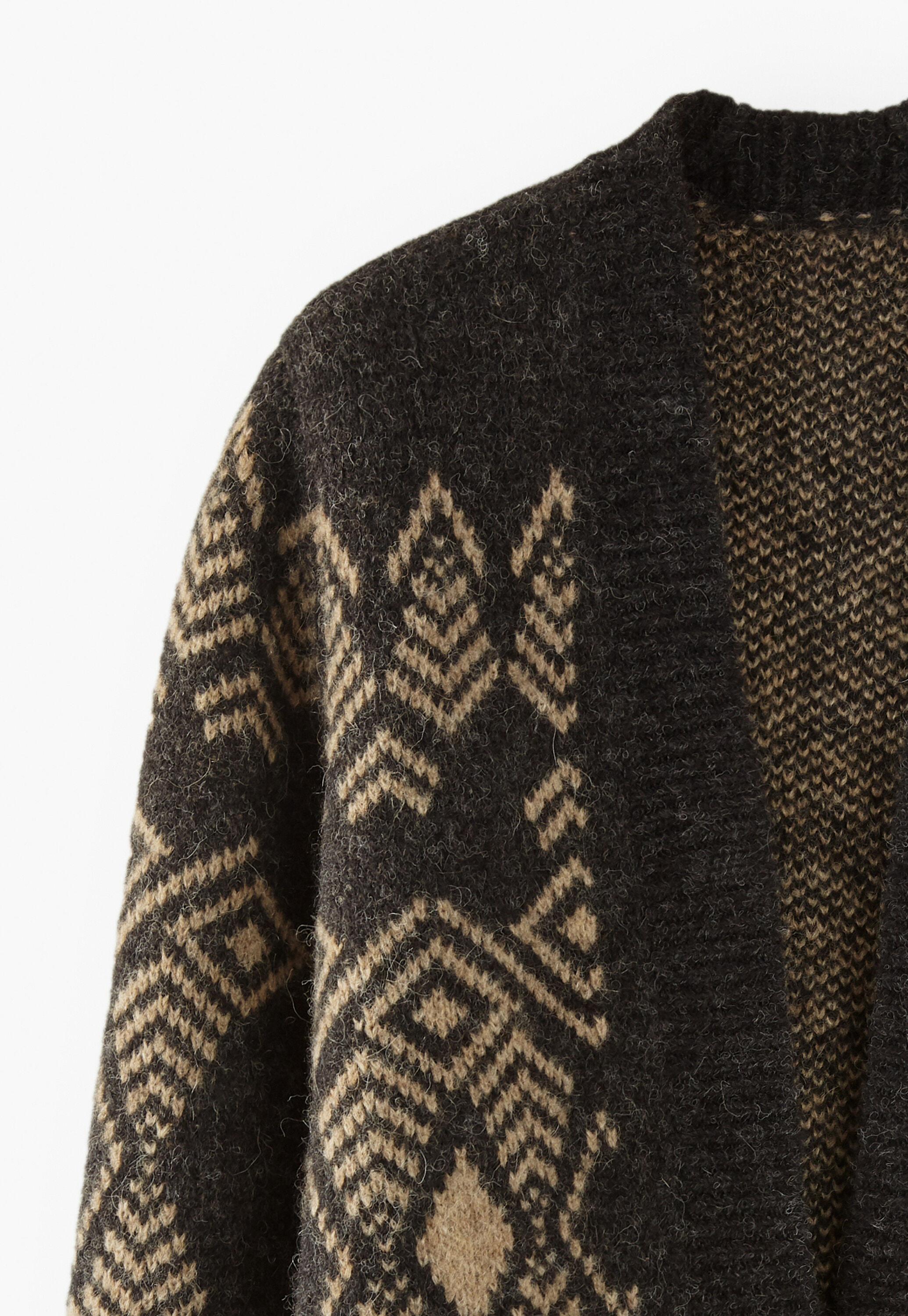Long jacquard cardigan