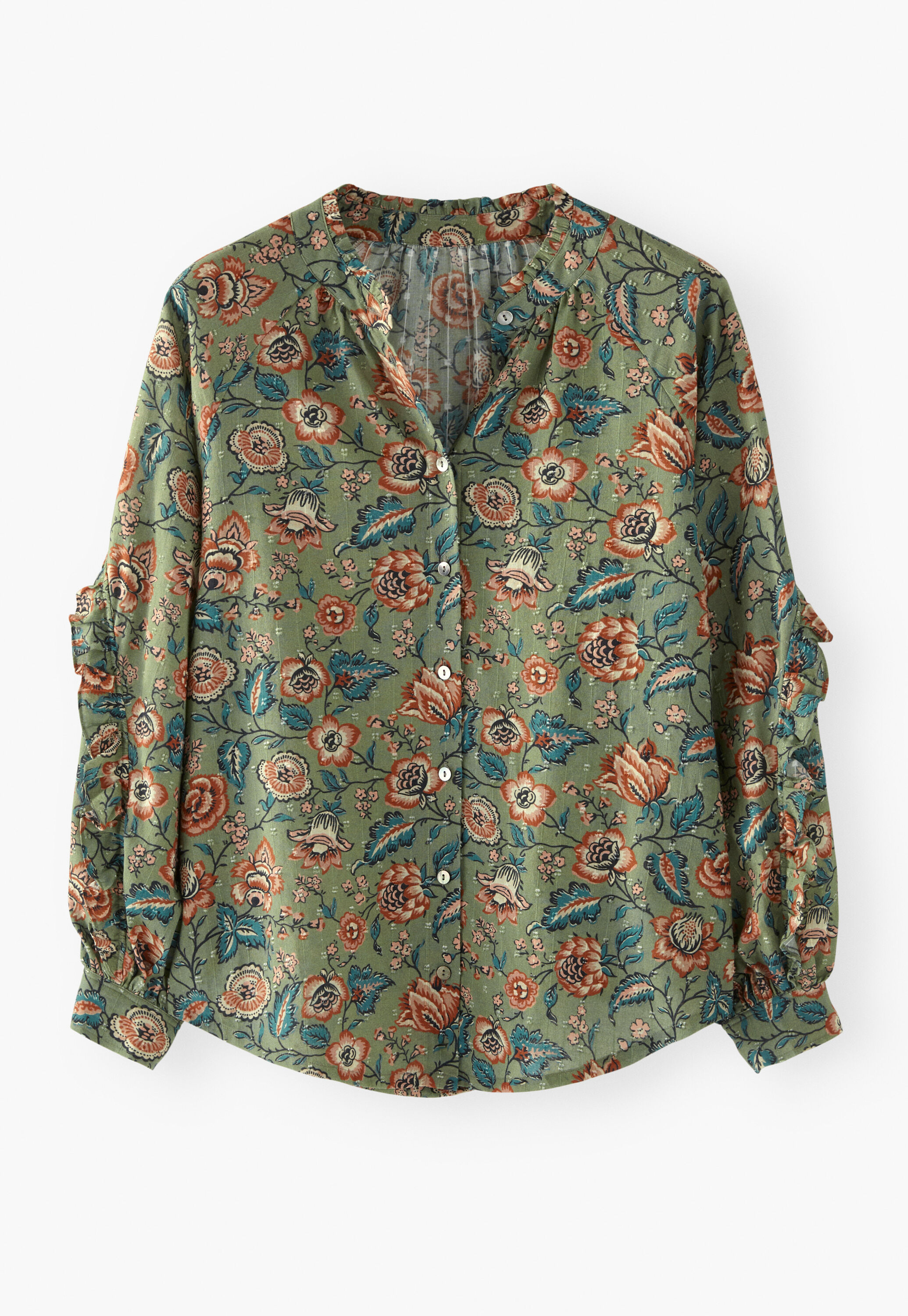 Printed Swiss-dot blouse
