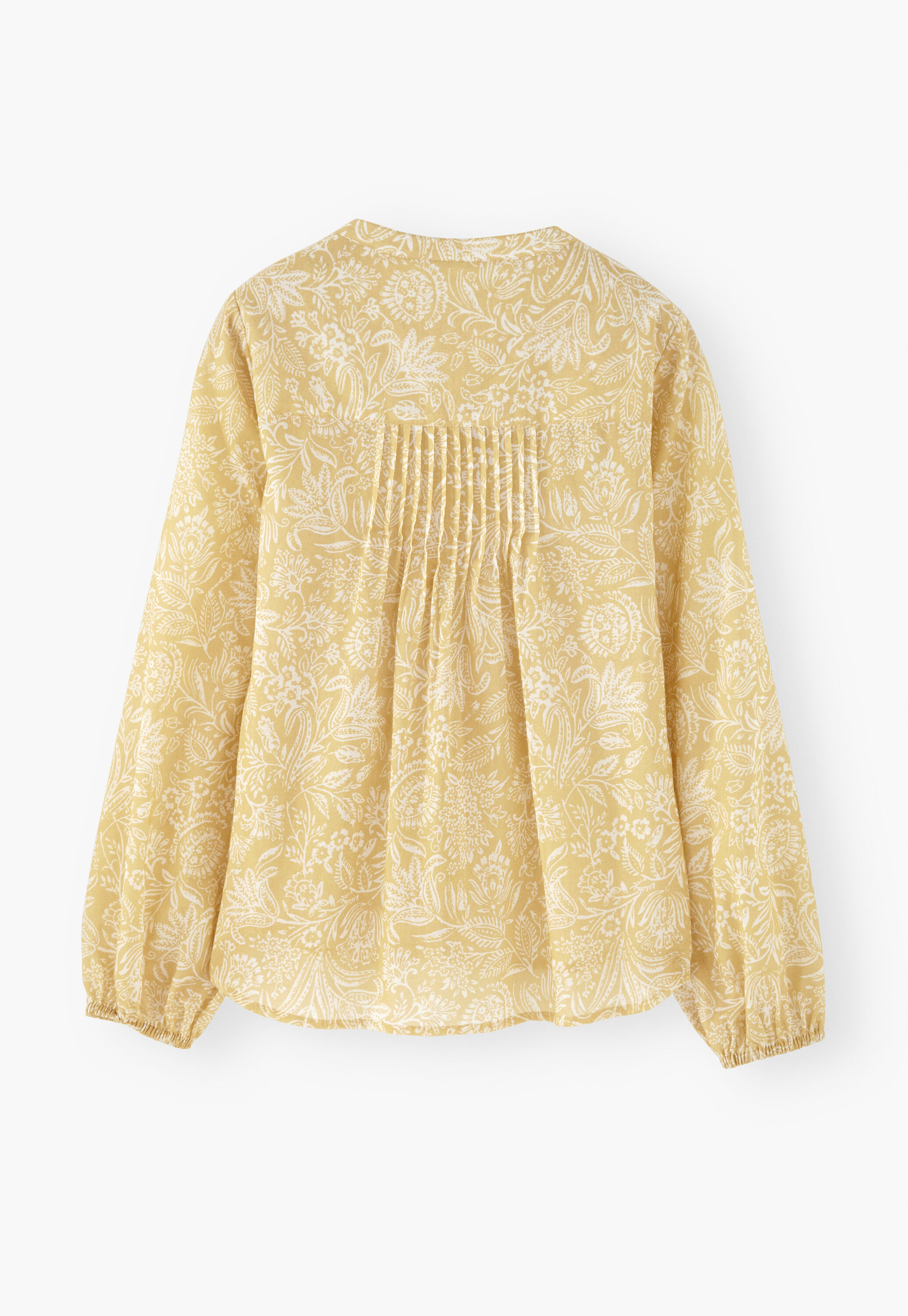 Printed lace-detail blouse