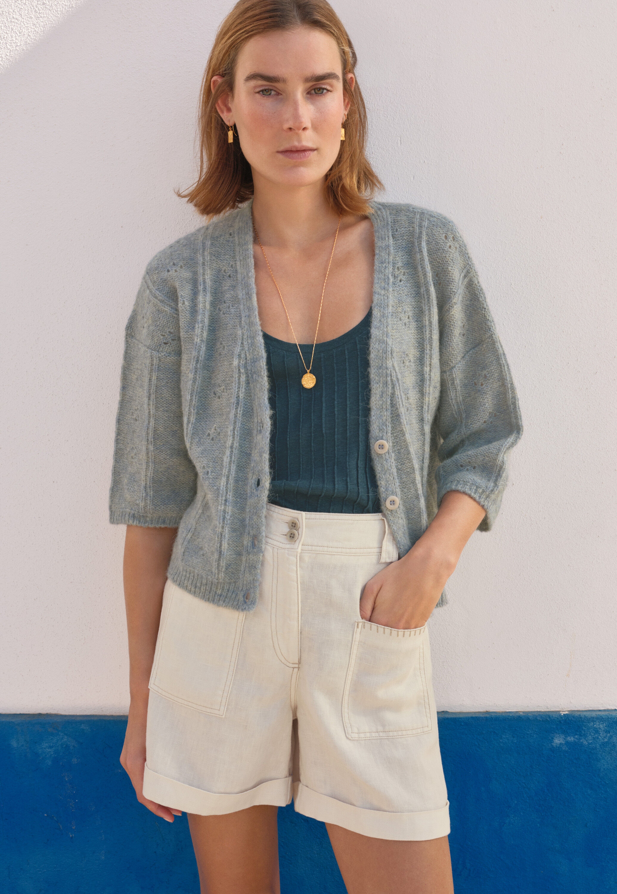 V-neck cardigan