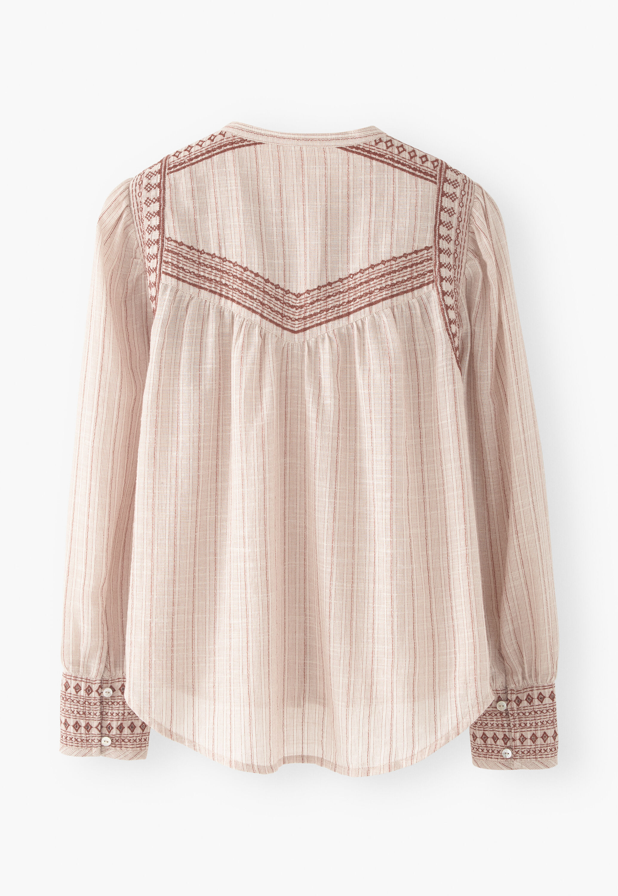 Striped embroidered blouse