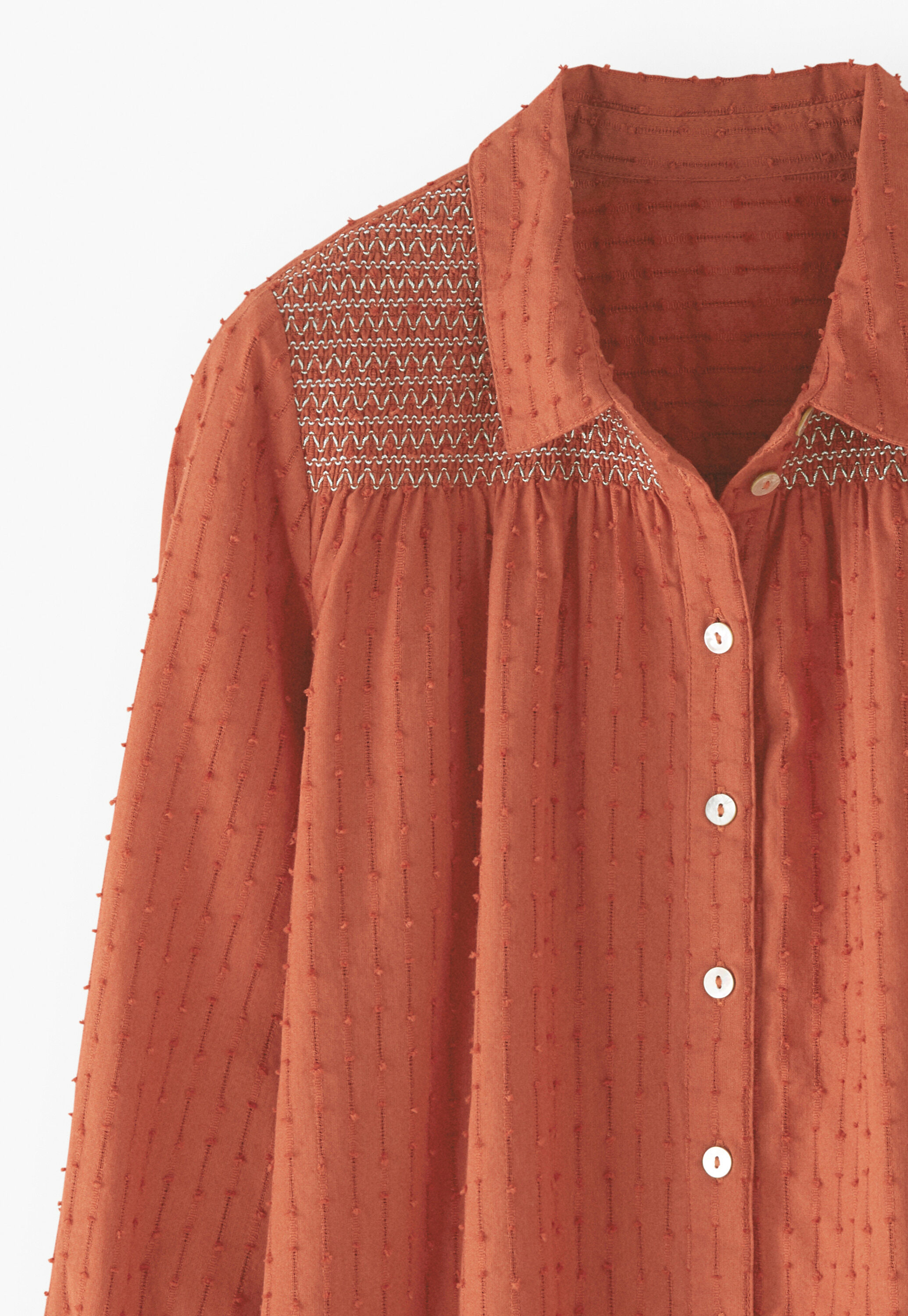 Shirring-detail shirt