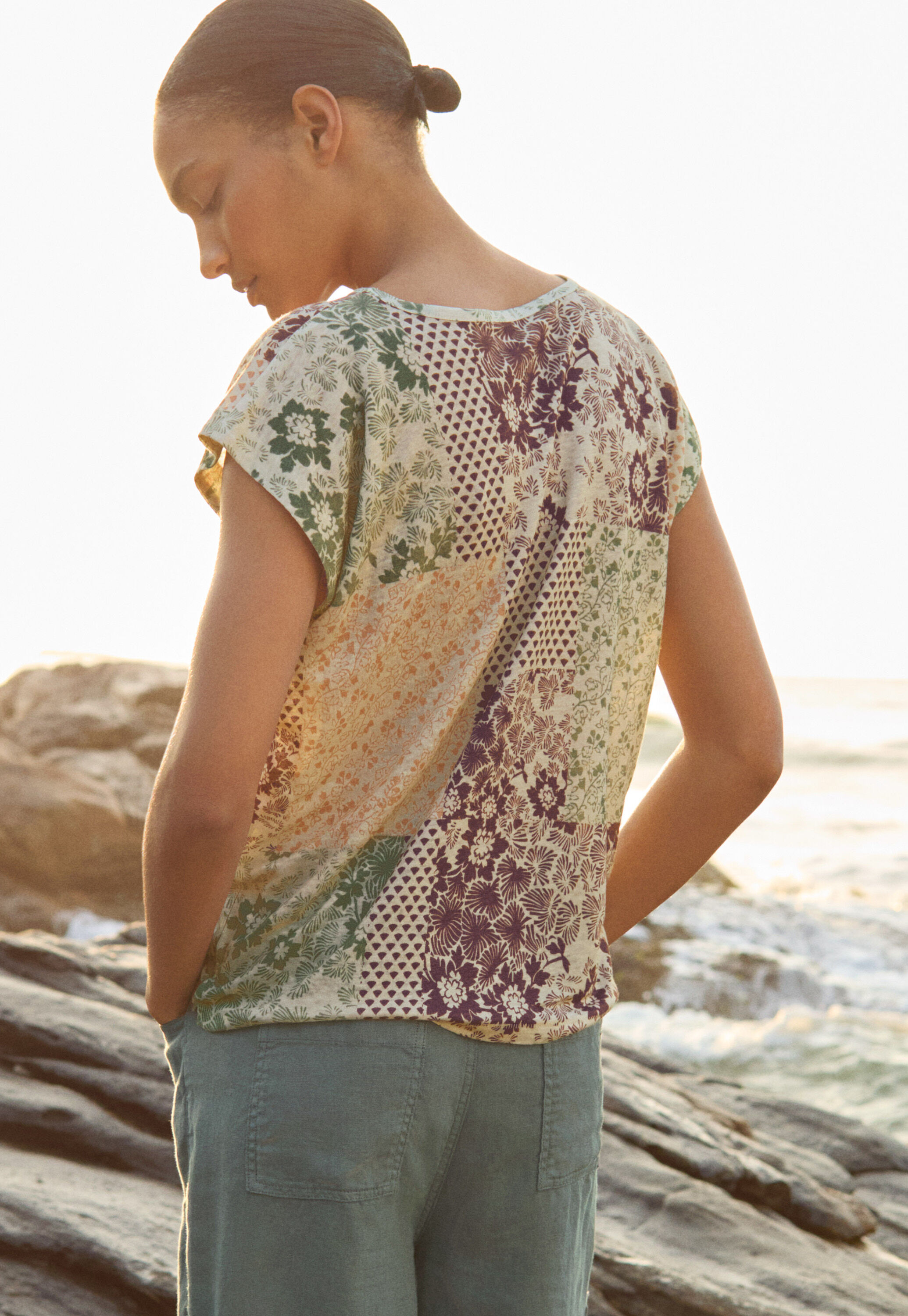 Printed jersey top