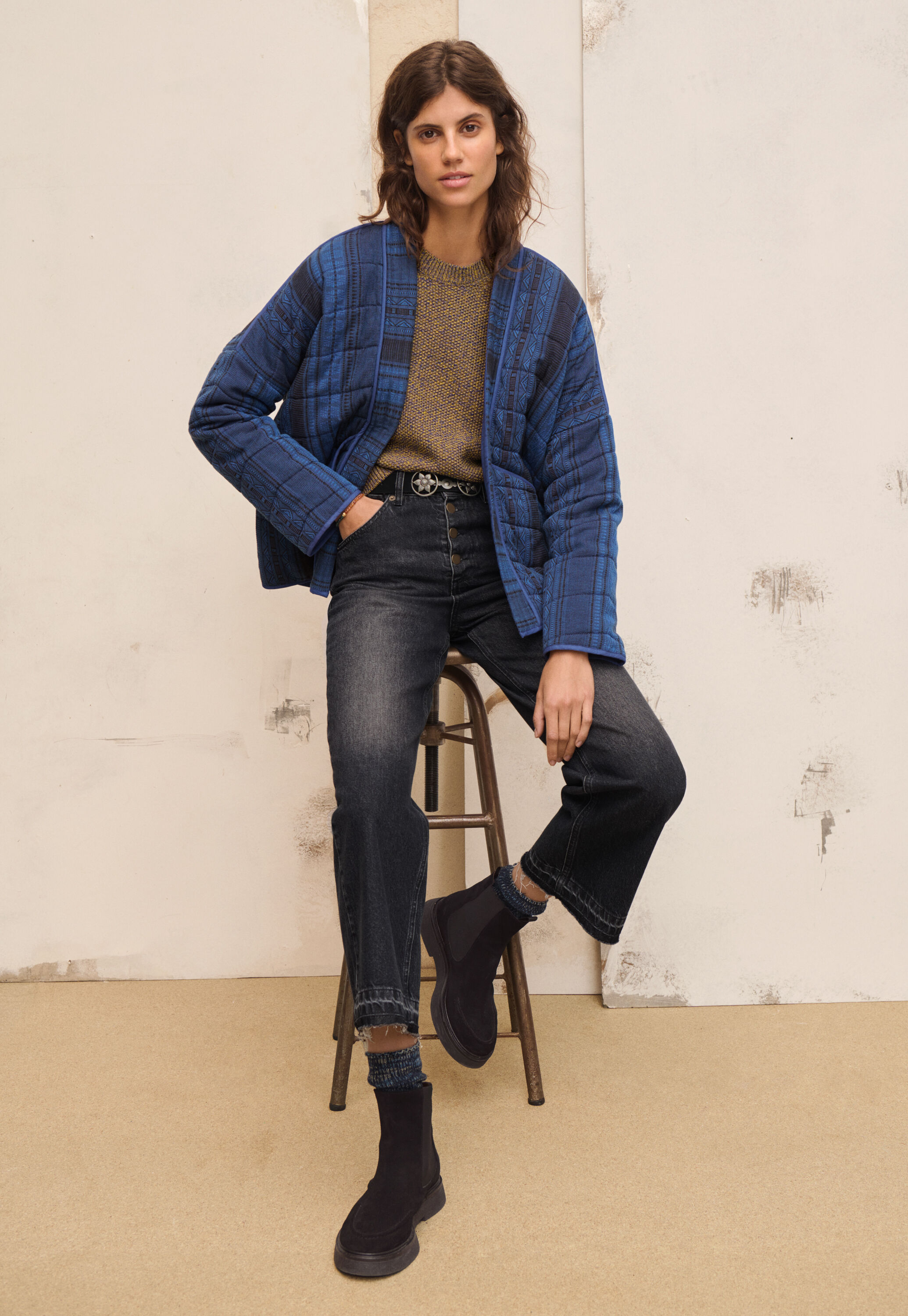 Striped jacquard jacket