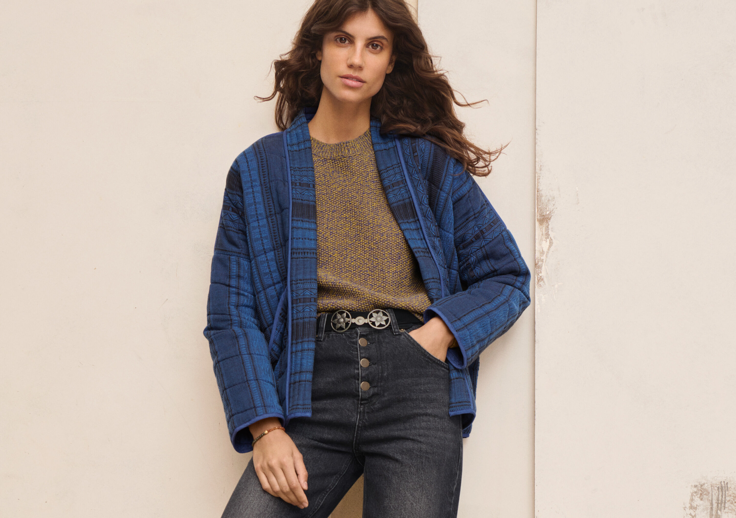 Striped jacquard jacket