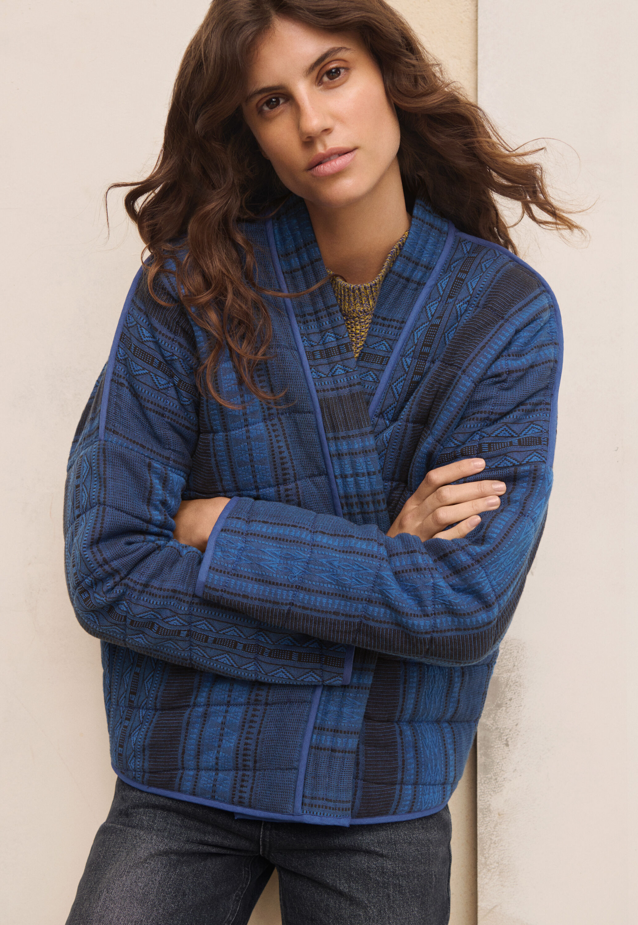 Striped jacquard jacket