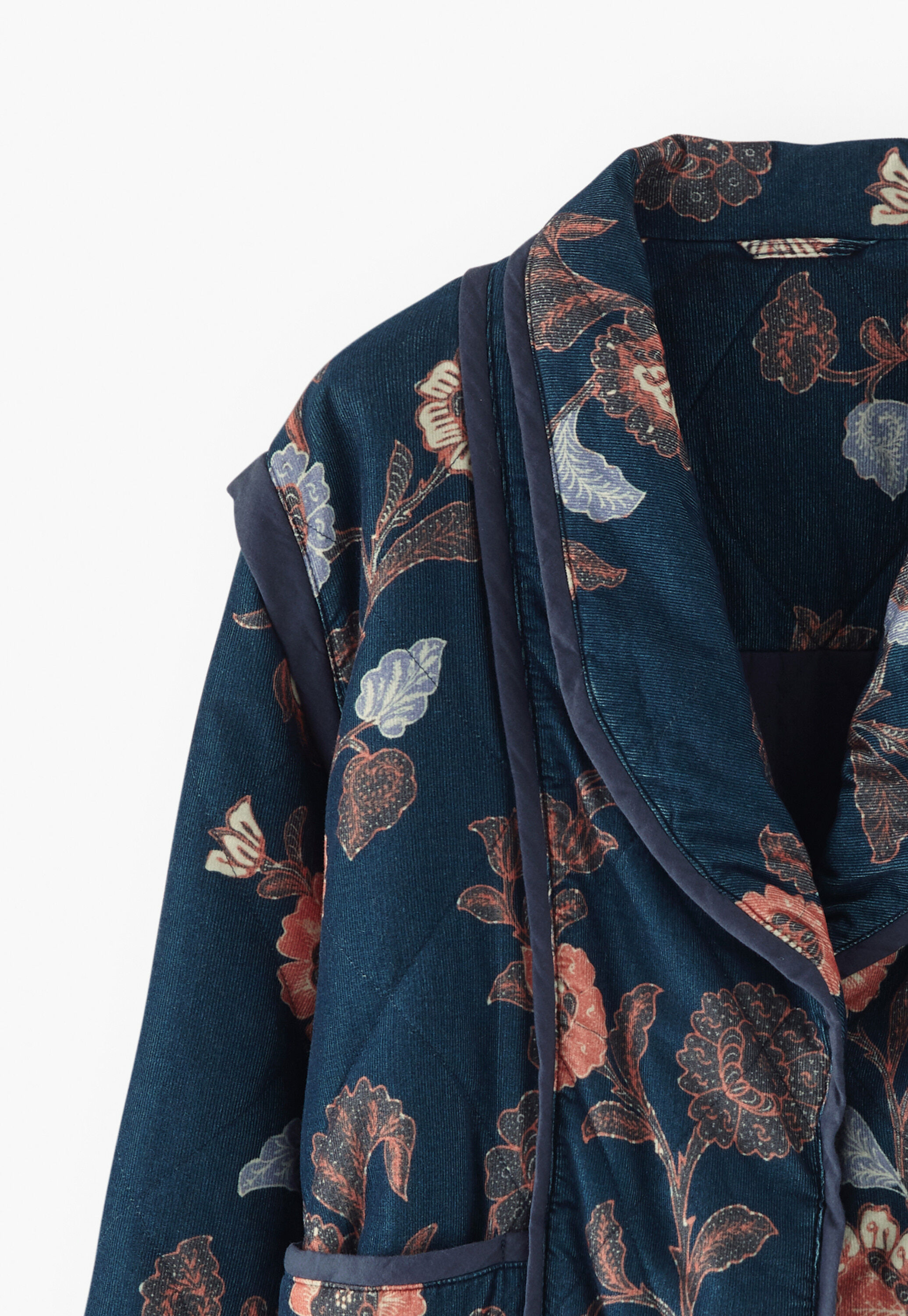 Printed cord puffer jacket