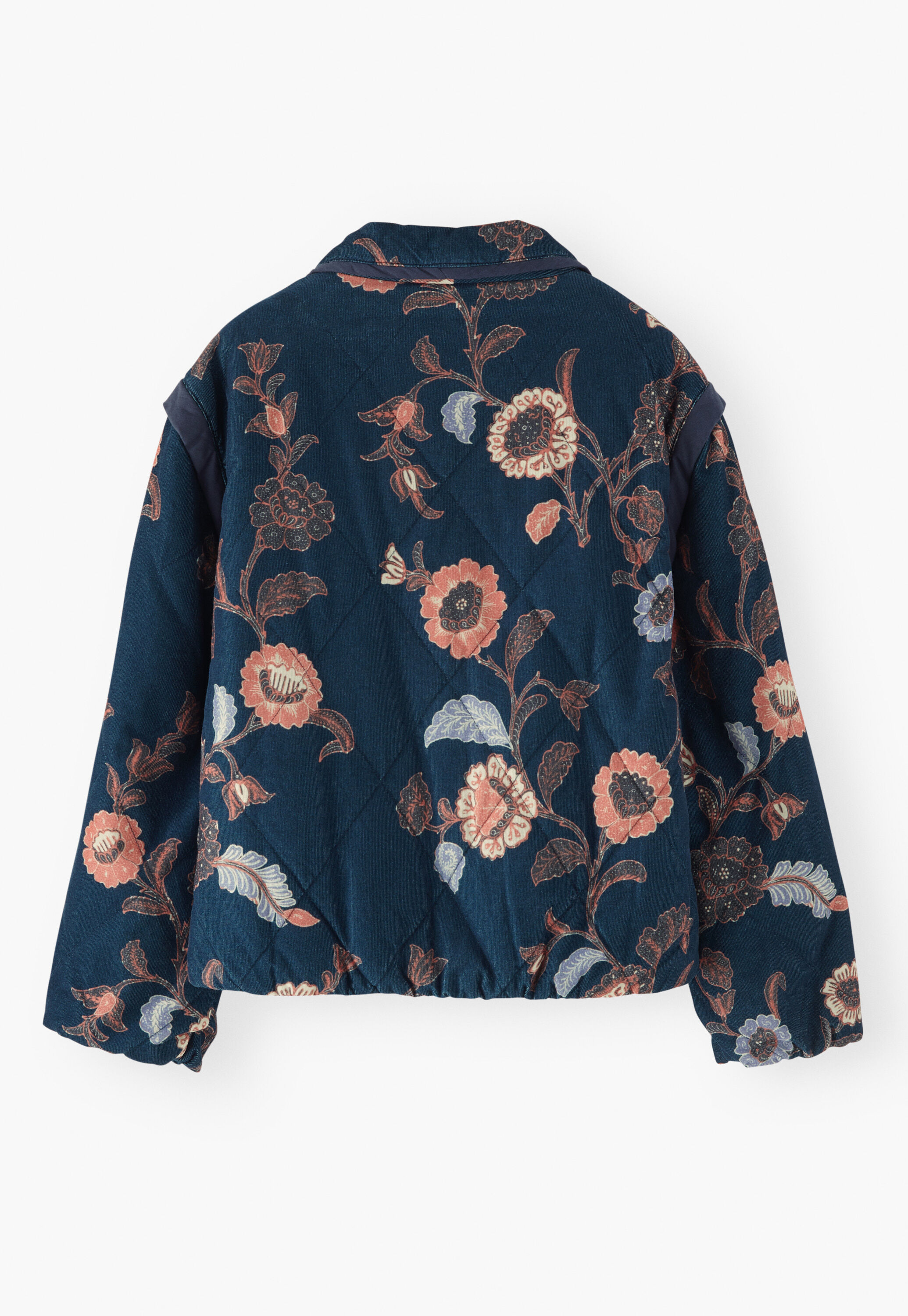 Printed cord puffer jacket