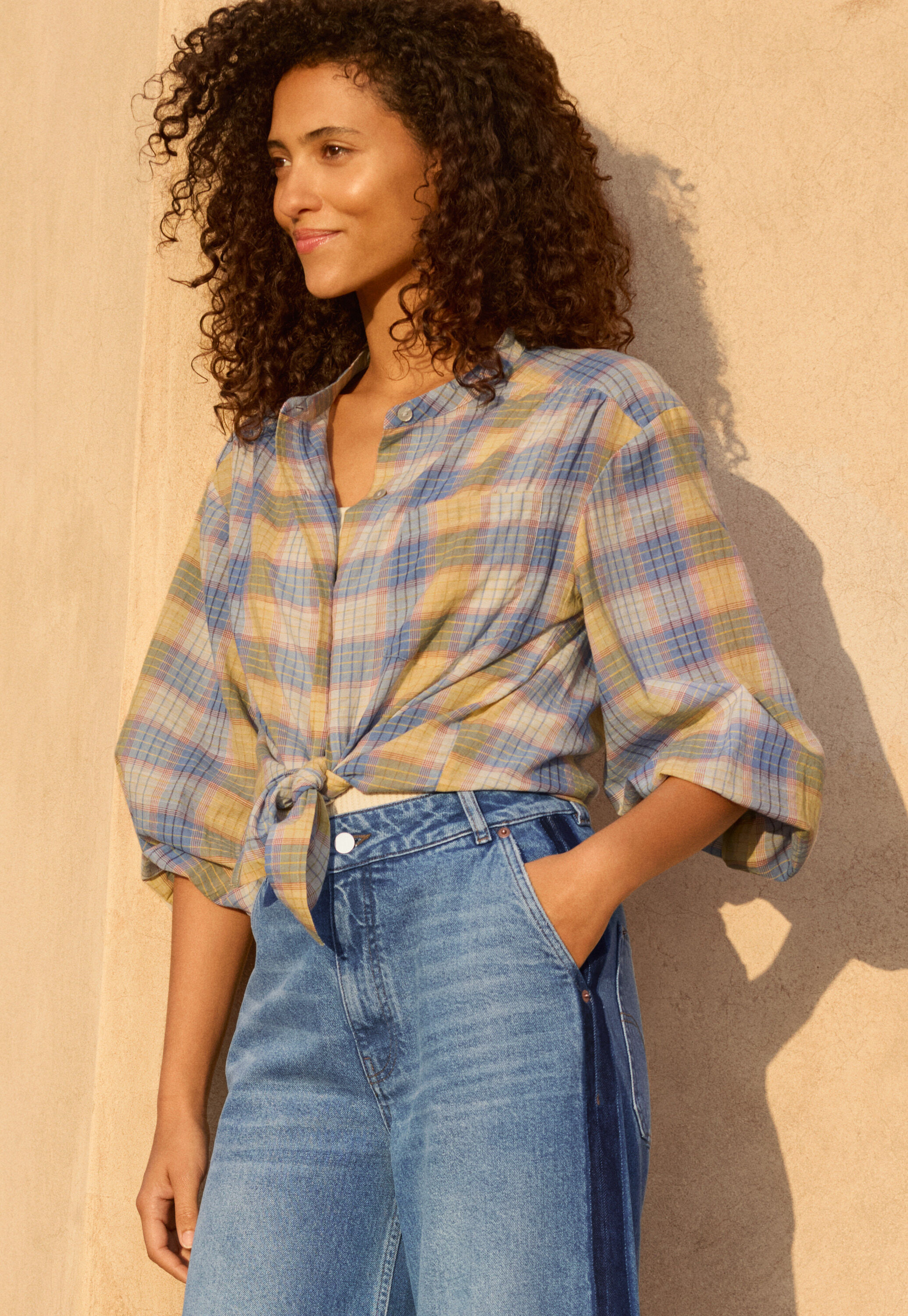 Checked boyfriend shirt