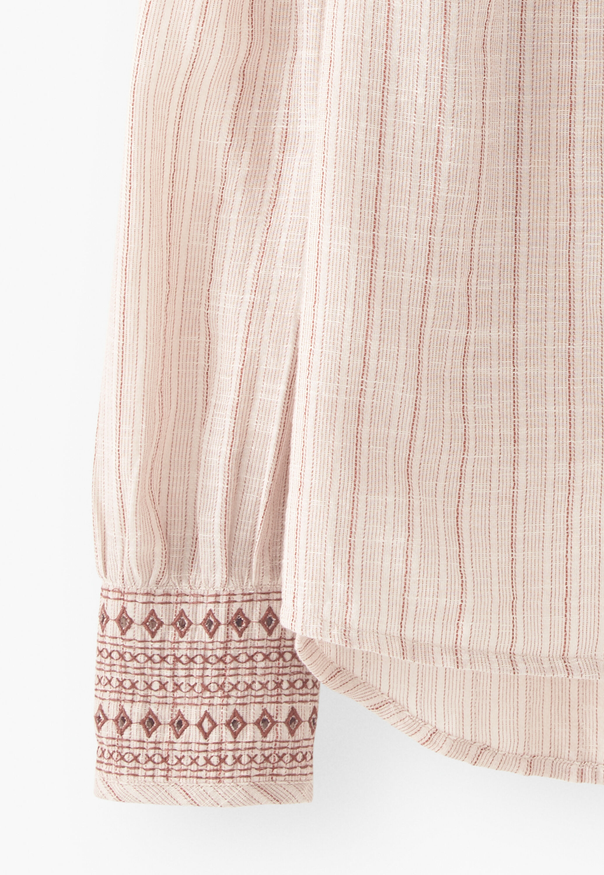 Striped embroidered blouse