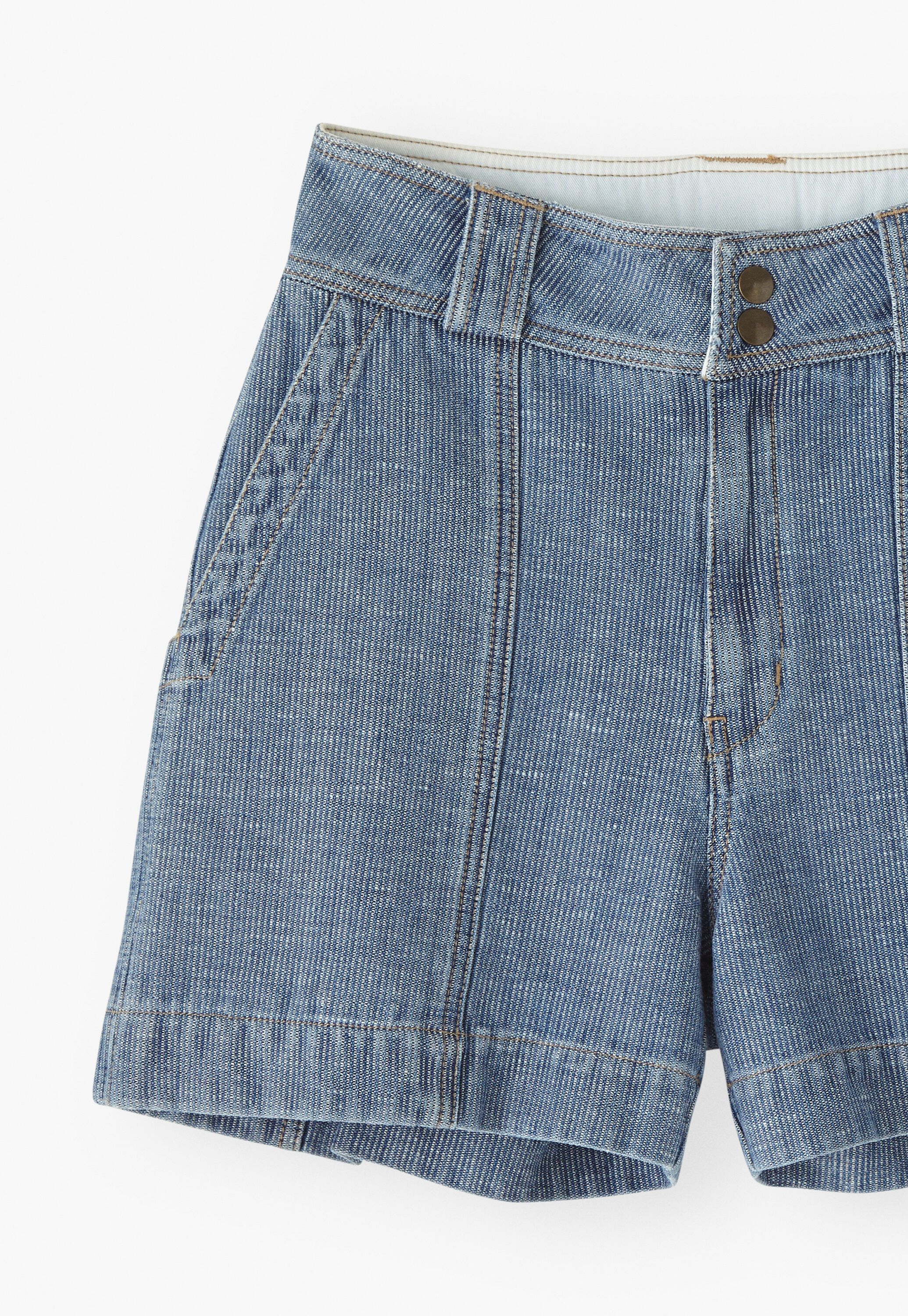 Striped shorts, Light wash, large