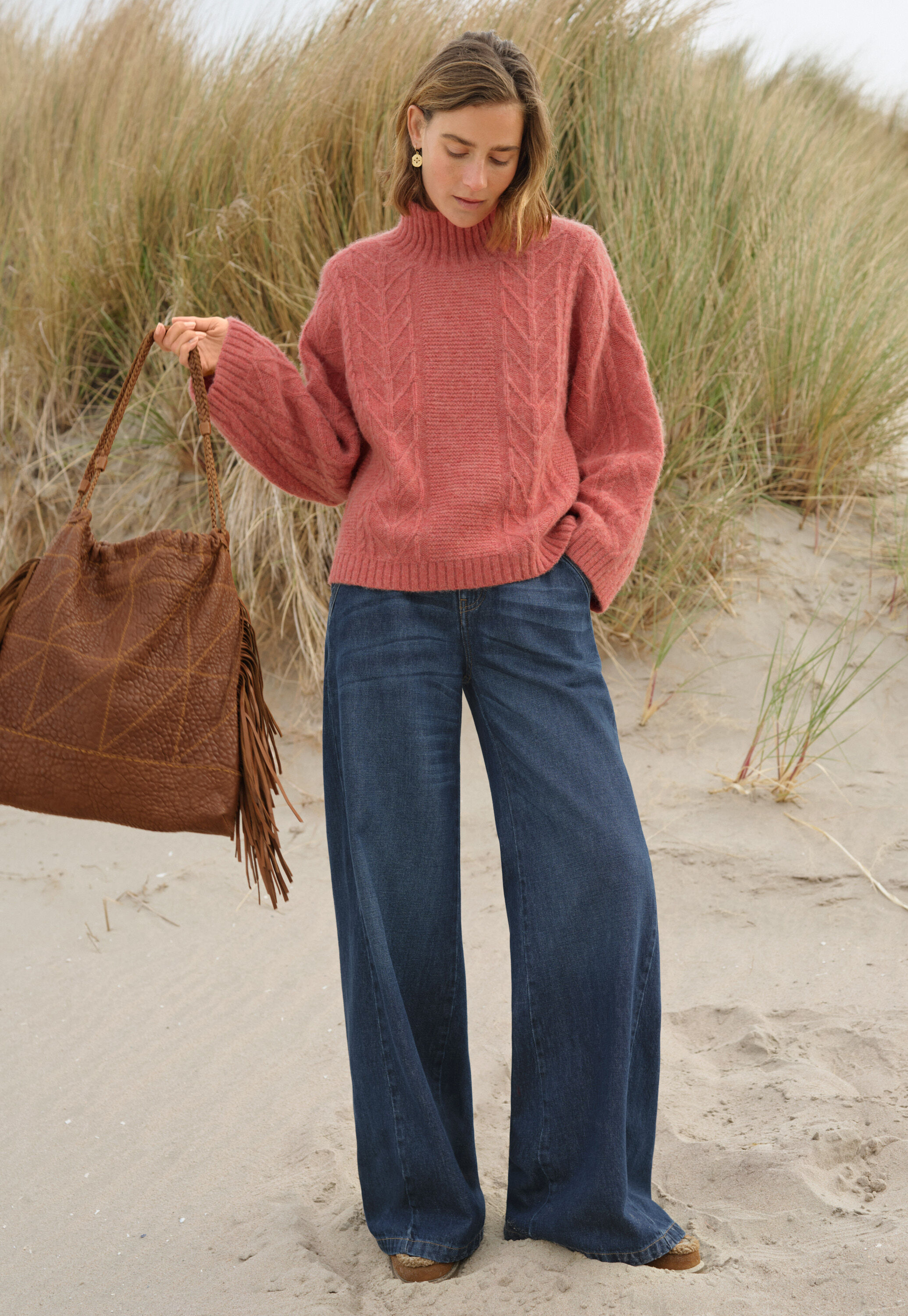 Cable-knit sweater