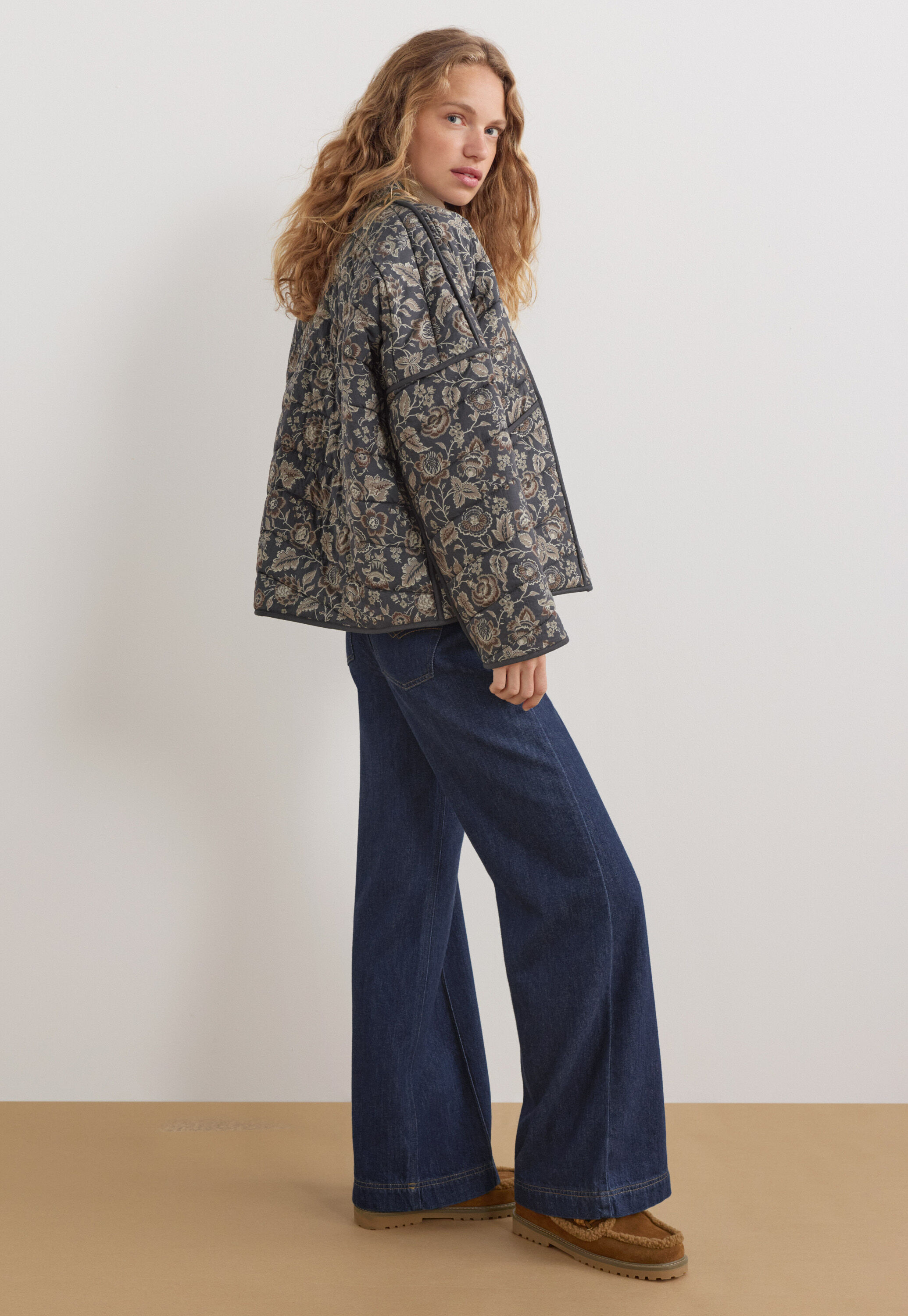 Quilted printed jacket