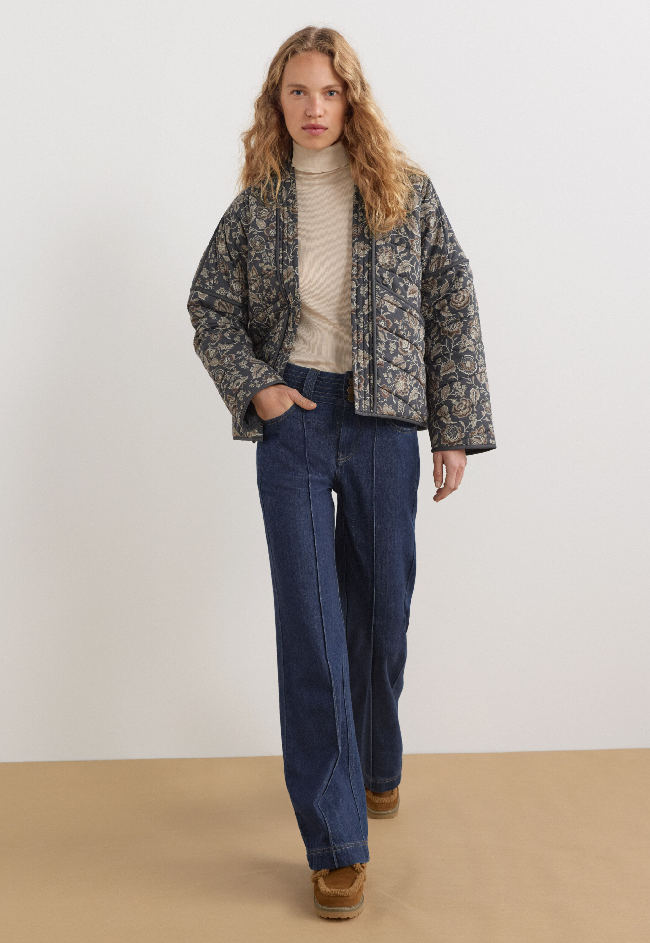 Quilted printed jacket
