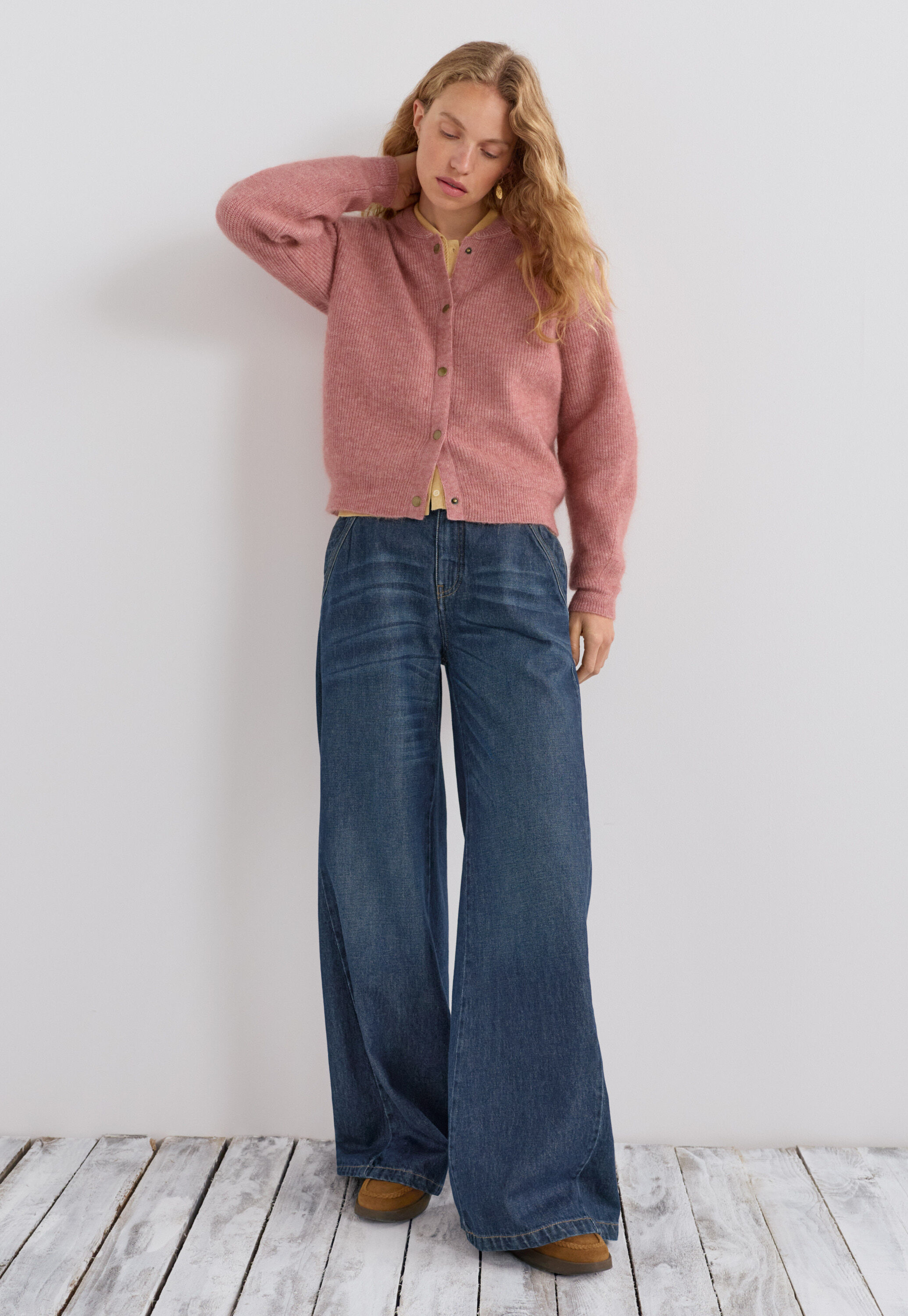 Rib-stitch bomber jacket