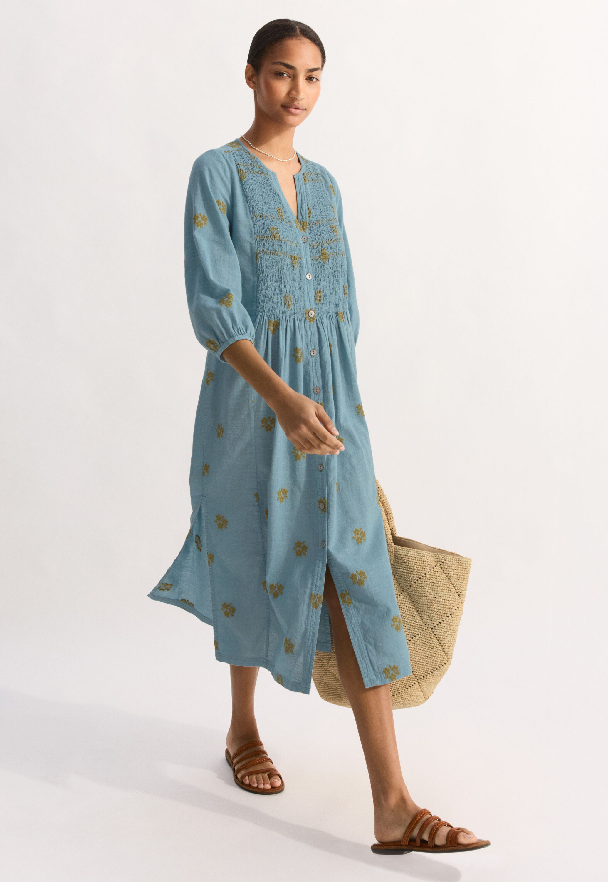 Clipped jacquard dress