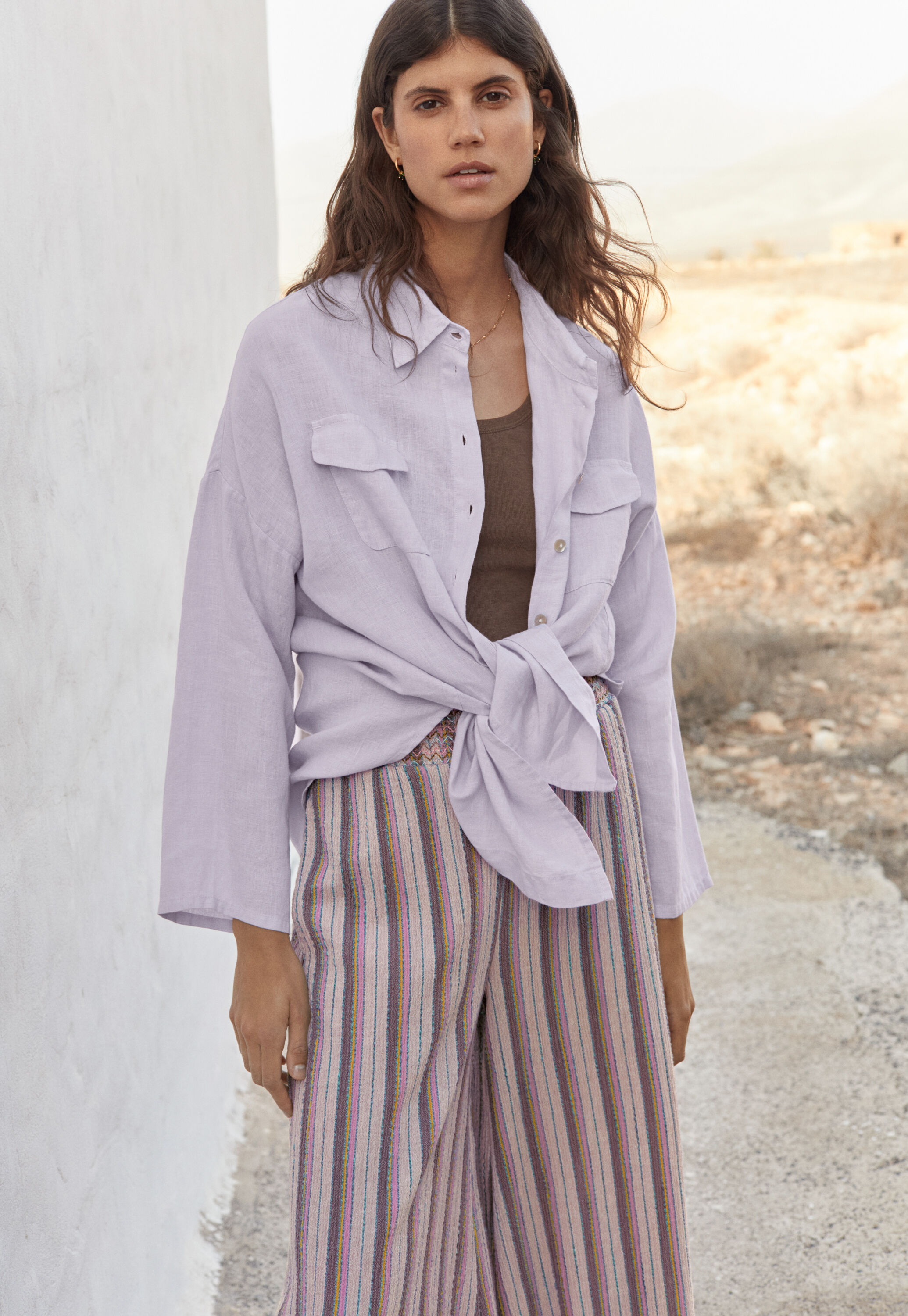 Striped trousers