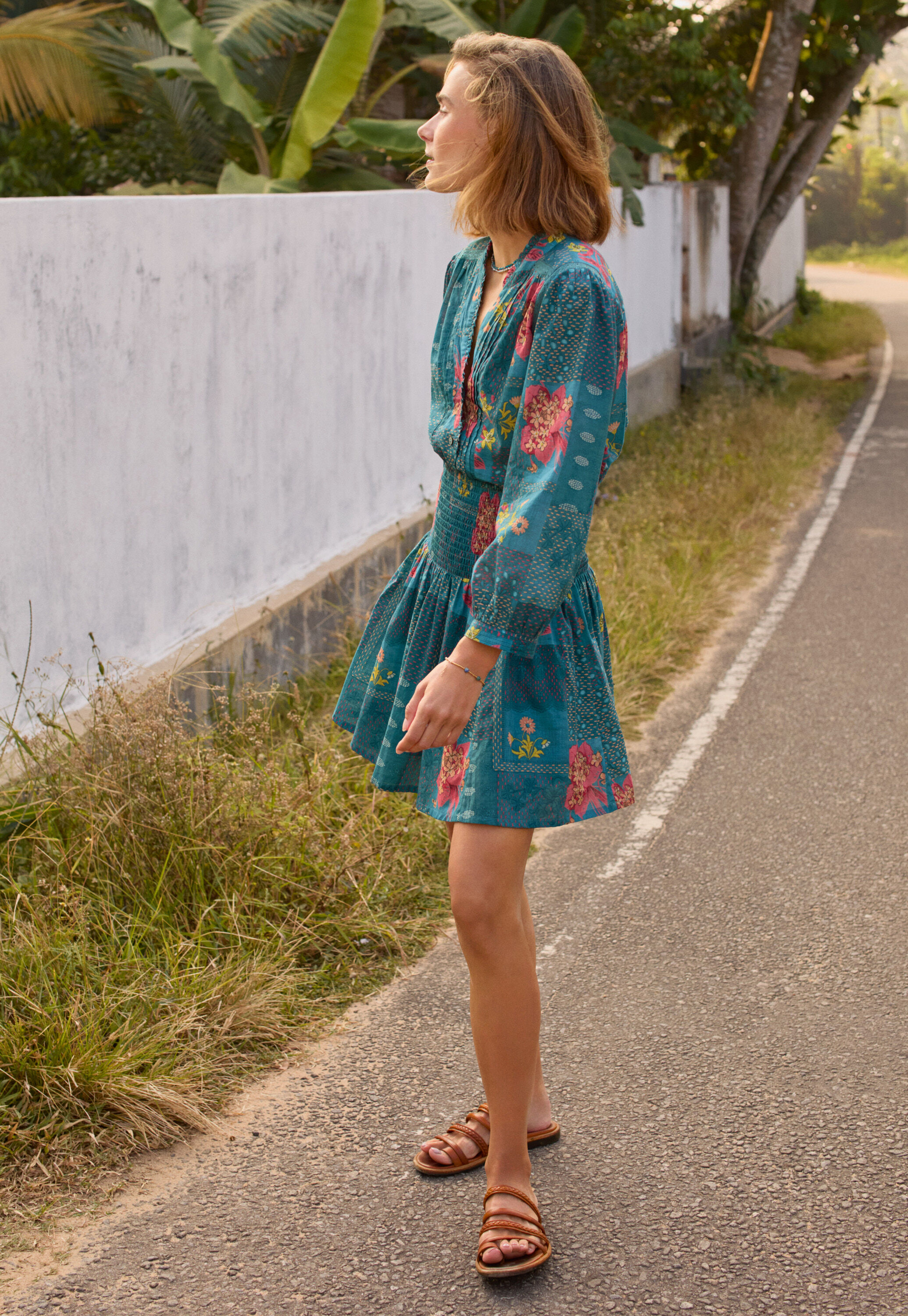 Patchwork printed skirt