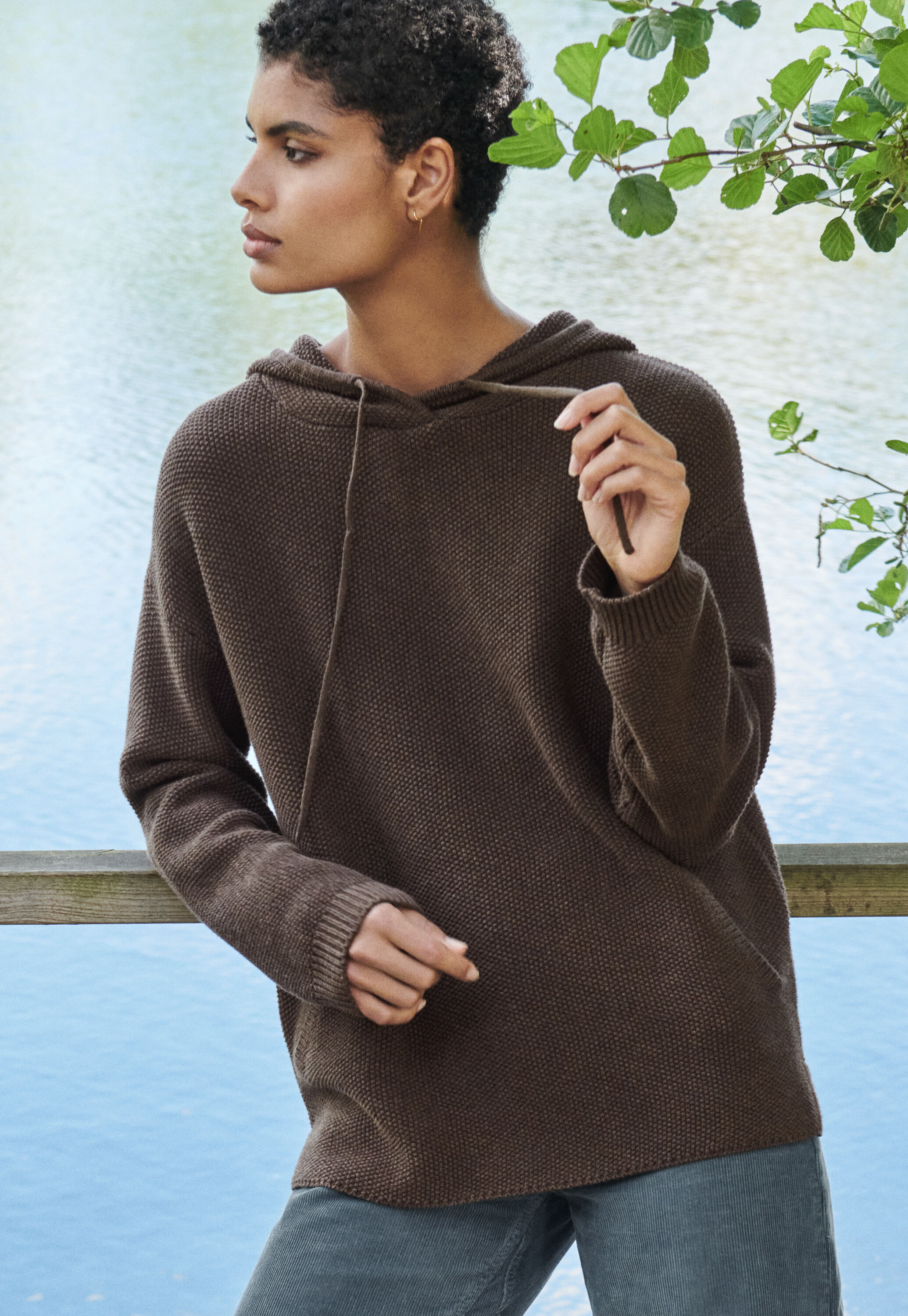 Knitted hoodie