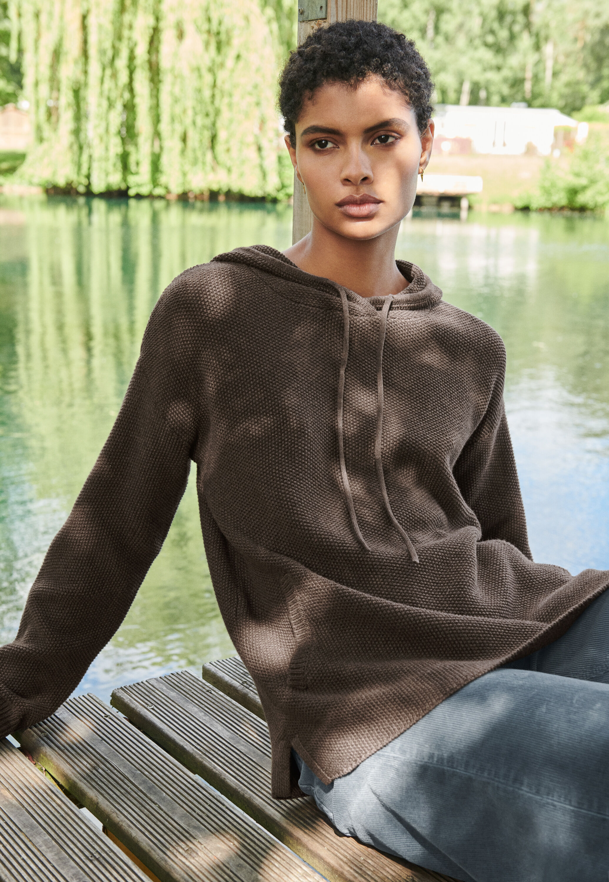 Knitted hoodie