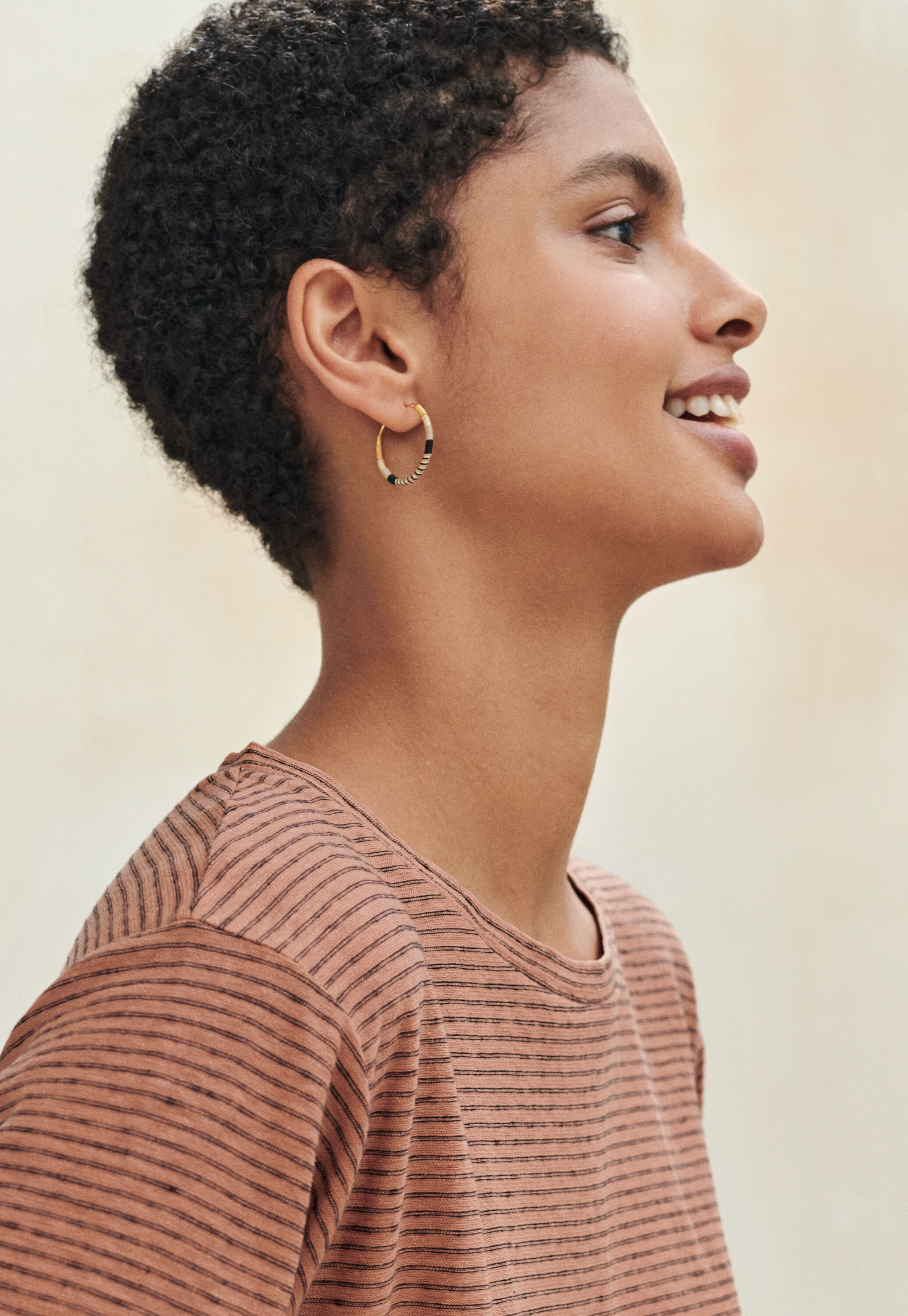 Thread hoop earrings